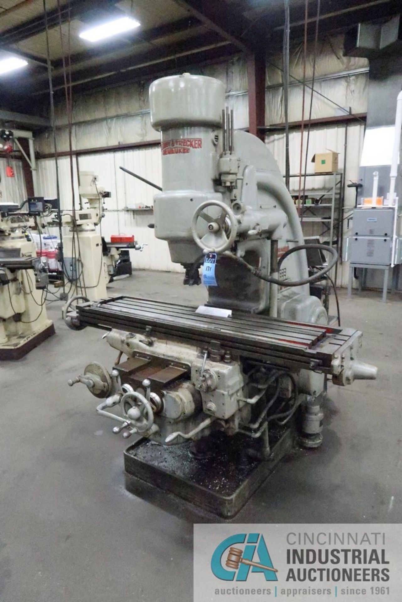 15 HP KEARNEY AND TRECKER MODEL 3CK VERTICAL MILL; S/N 6-6721, 64" X 15" TABLE, SPINDLE SPEED 15-1,