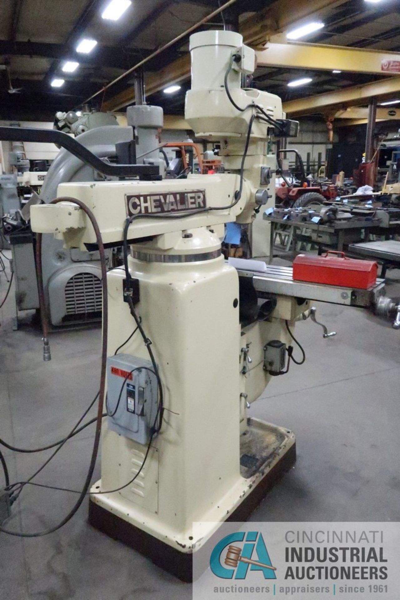 3 HP CHEVALIER MODEL FM-3VKH VERTICAL MILL; S/N HM846245, 50" X 10" POWER TABLE, SPINDLE SPEED 50- - Image 2 of 8