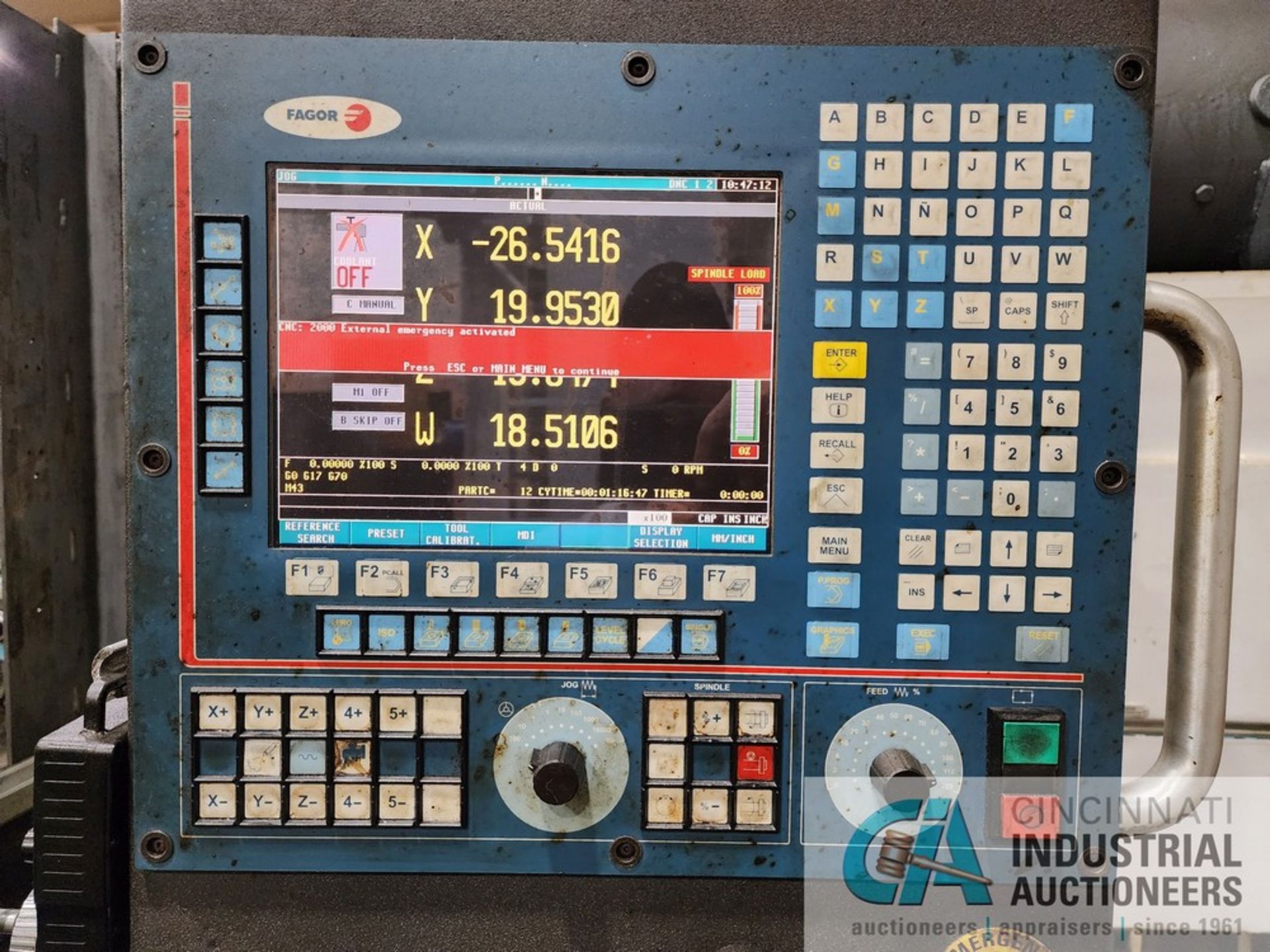 5" GIDDINGS AND LEWIS MODEL PC50 CNC HORIZONTAL BORING MILL; S/N 450-192, MACHINE NO. M02, NEW SERVO - Image 6 of 15