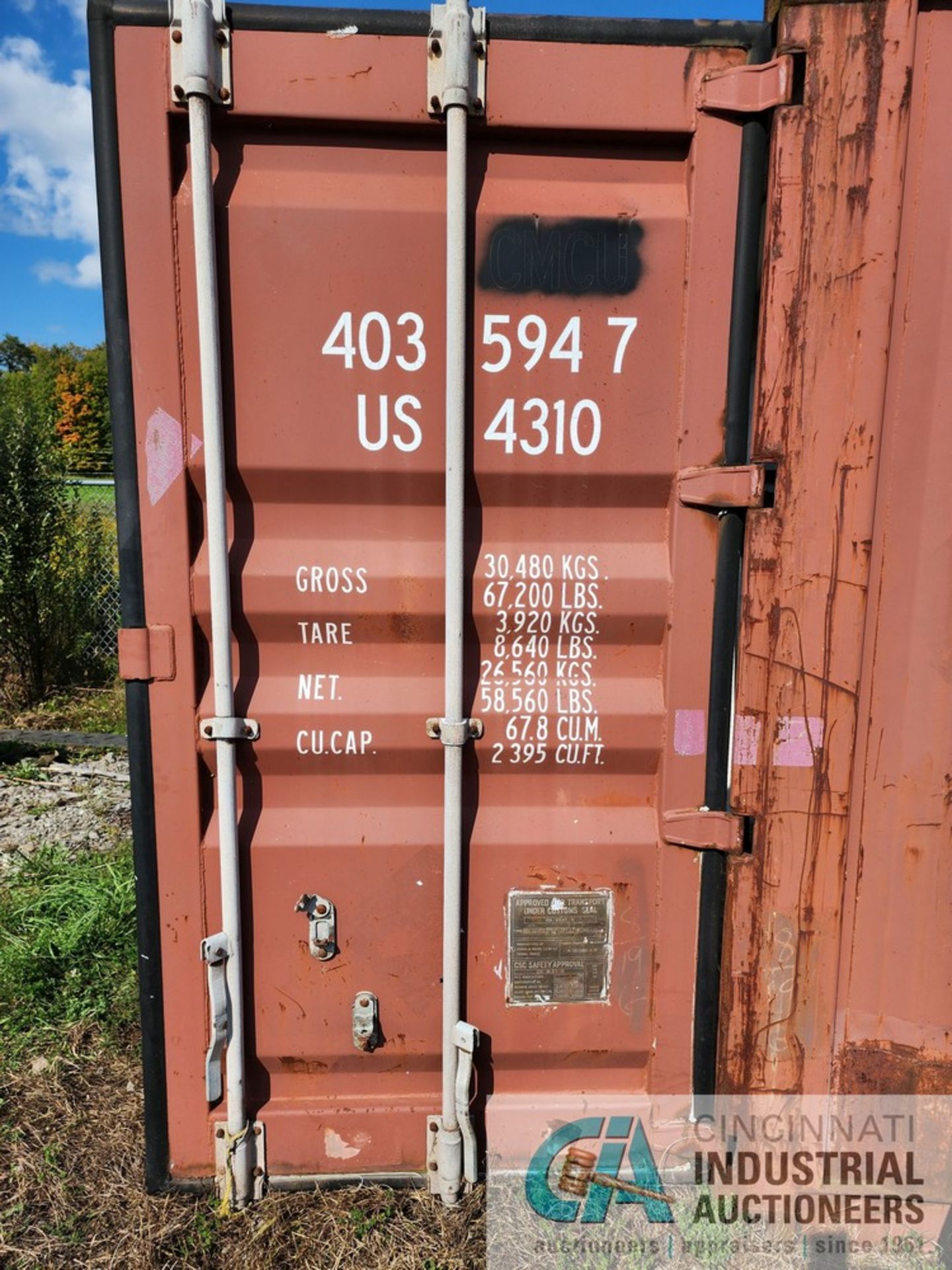 8' X 40' TYPE HDM-1AA-4530 CON-X CONTAINER **NOTE - DELAYED REMOVAL - TBD** - Image 3 of 5