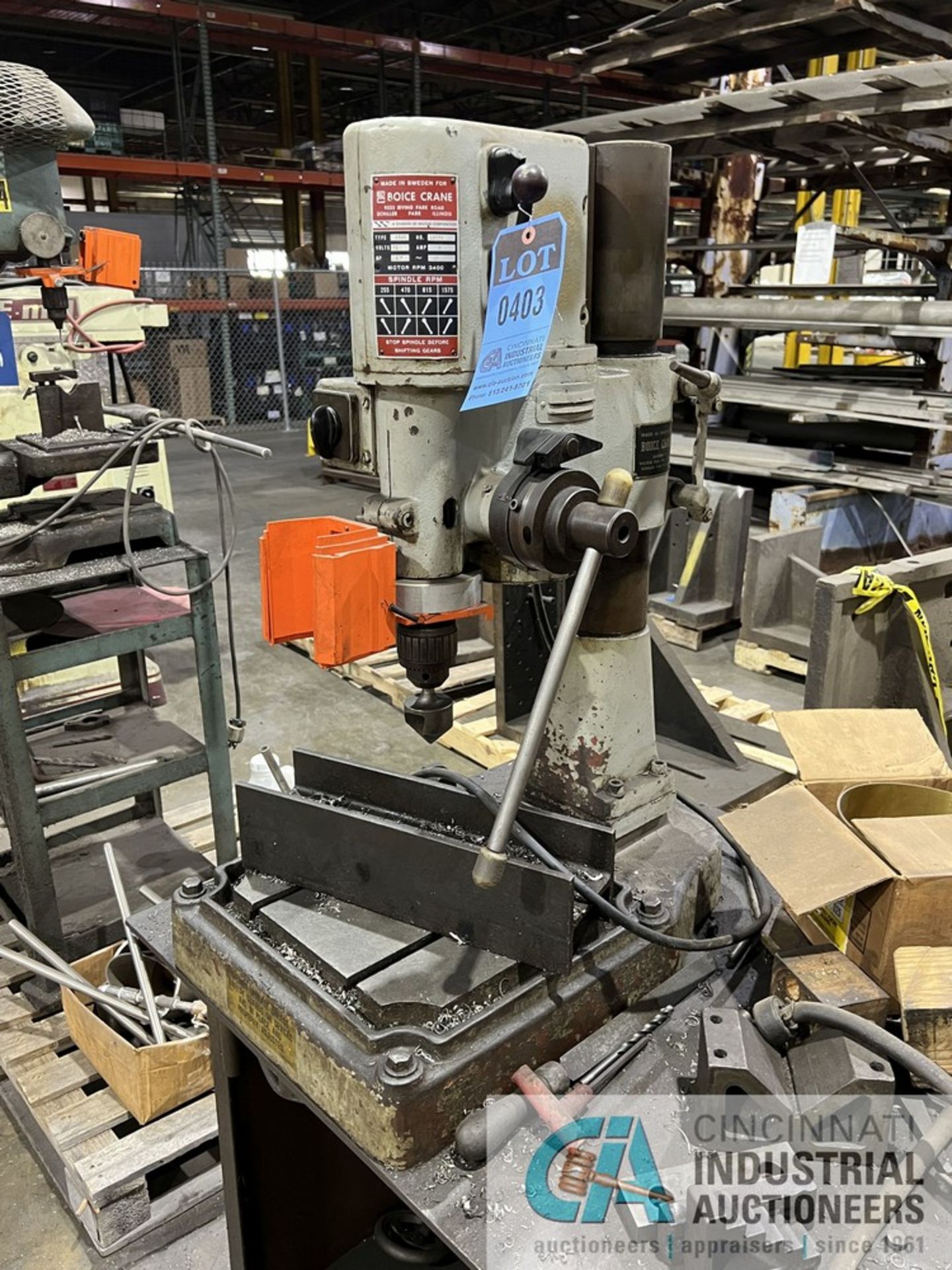 17" BOICE CRANE MODEL 8500 BENCH TYPE DRILL PRESS; S/N 23575, SPINDEL SPEED 255-1,575, 1 HP **For - Image 2 of 3
