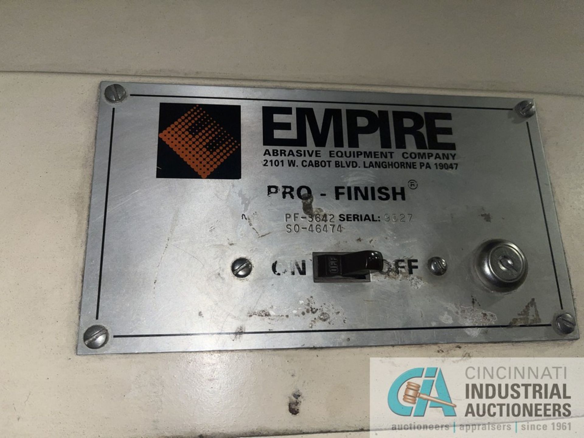 EMPIRE MODEL PF-3642 SO-46474 PRO FINISH SHOT BLAST CABINET; S/N 9027 - Image 6 of 6