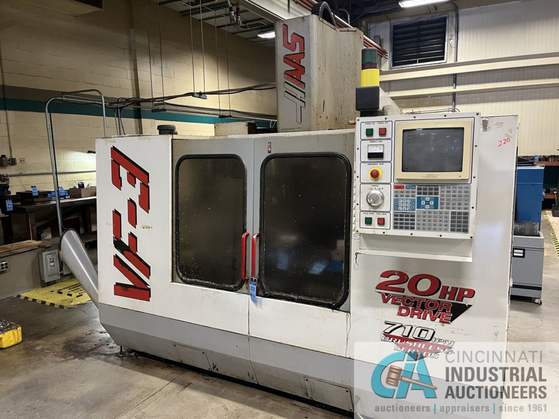 HAAS MODEL VF-3 CNC VERTICAL MACHINING CENTER; S/N 14355 (nEW 4/1998), TABLE SIZE 18" X 48", X- - Image 2 of 12