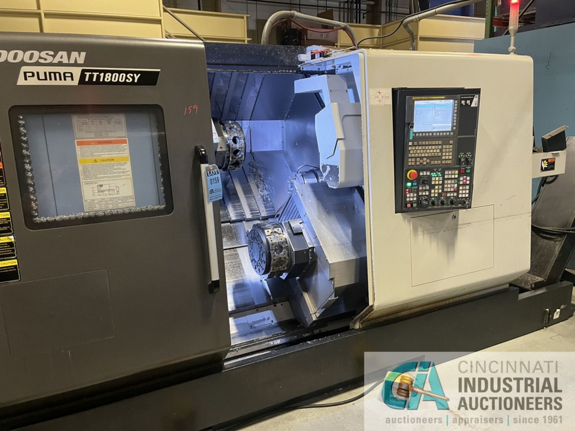 DOOSAN MODEL TT1800SY DUAL SPINDLE LIVE TOOL CNC LATHE; S/N ML0177-000970 (NEW 4/2017), DISTANCE - Image 14 of 15