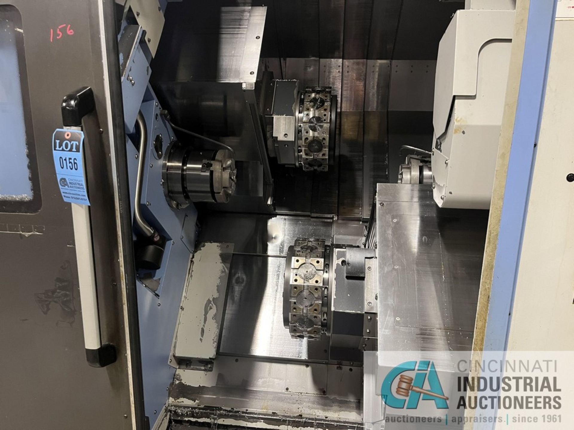 DOOSAN MODEL TT1800SY DUAL SPINDLE LIVE TOOL CNC LATHE; S/N ML0177-000929 (NEW 7/2016), DISTANCE - Image 4 of 17