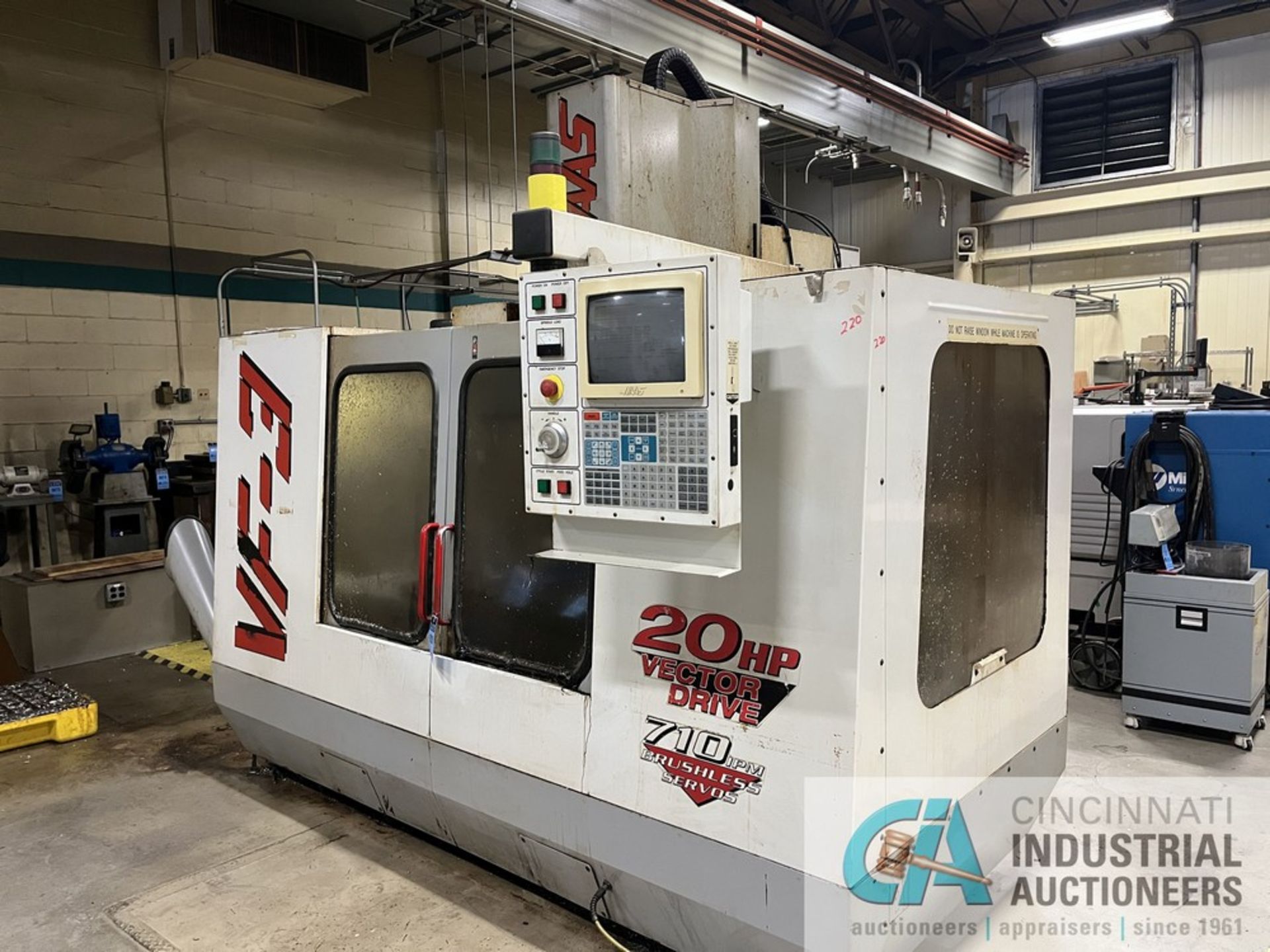 HAAS MODEL VF-3 CNC VERTICAL MACHINING CENTER; S/N 14355 (nEW 4/1998), TABLE SIZE 18" X 48", X-