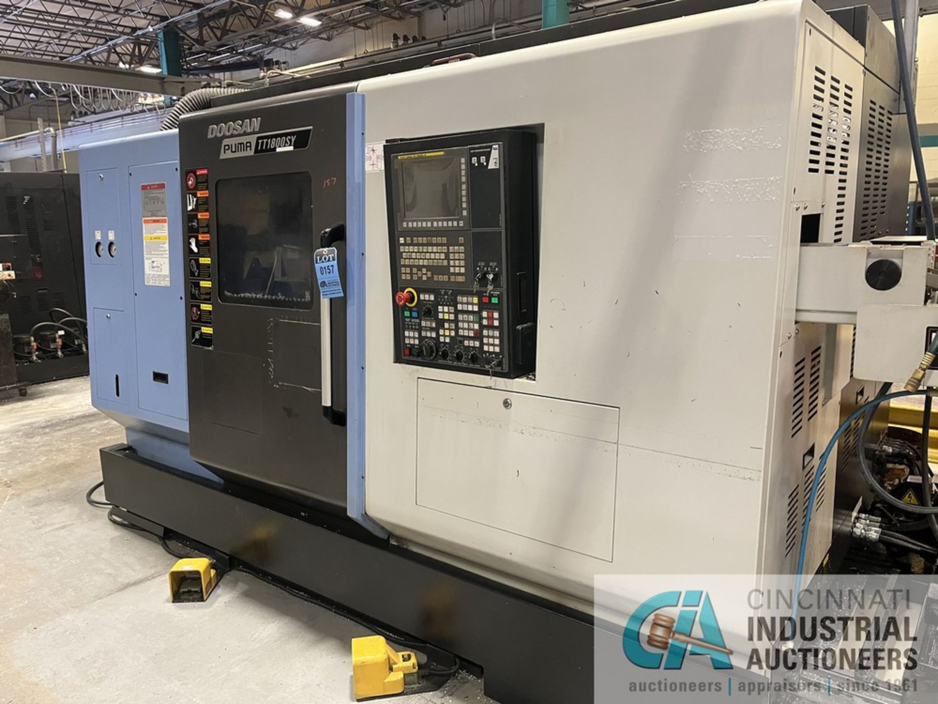 DOOSAN MODEL TT1800SY DUAL SPINDLE LIVE TOOL CNC LATHE; S/N ML0177-000927 (NEW 6/2016), DISTANCE - Image 3 of 19