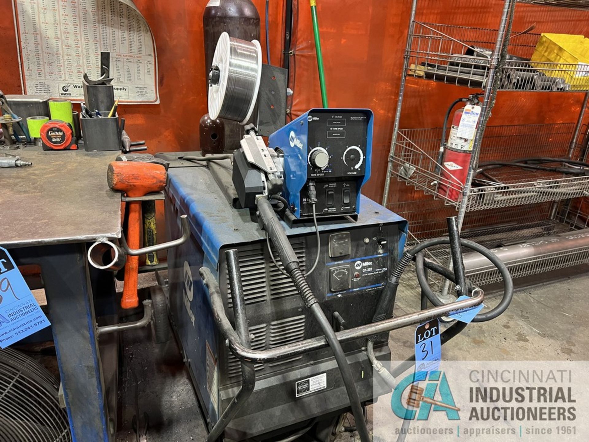 300-AMP MILLER MODEL CP-302 WELDER W/ 70 SERIES WIRE FEED - Image 2 of 6