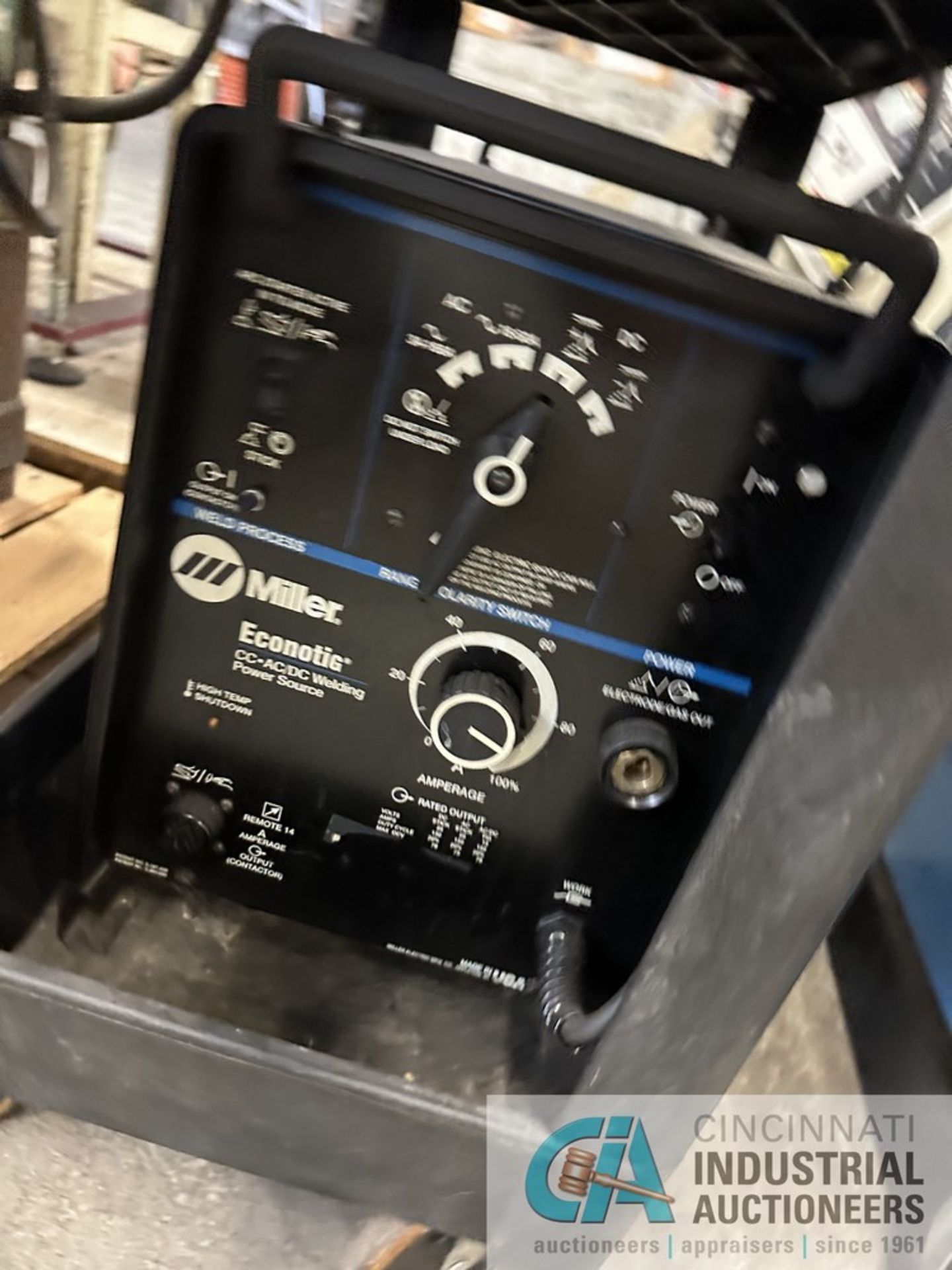 MILLER ECONOTIG CC AC/DC WELDING POWER SOURCE WITH CART AND LONG CORD
