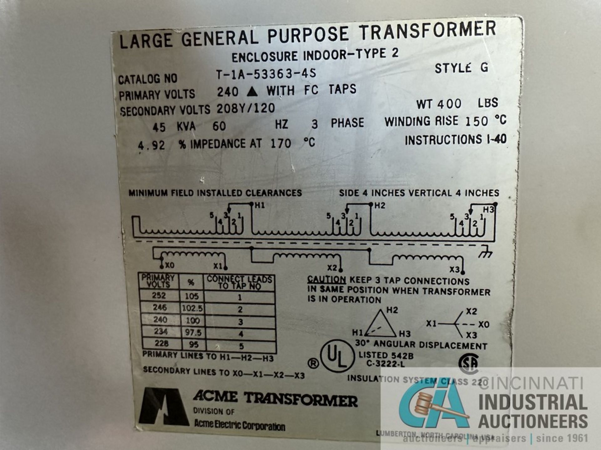 TRANSFORMER, 45 KVA ACME - Image 3 of 4