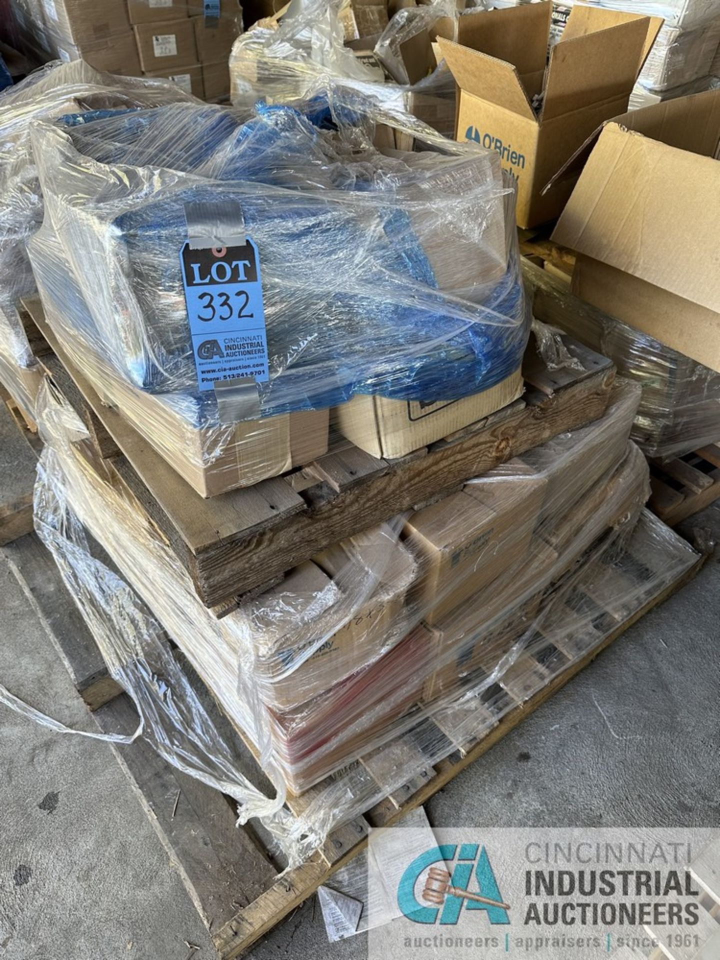 (LOT) (2) SKIDS (1) STACK, APPROX. (25) BOXES VARIOUS HARDWARE **Located offsite approx. 5 miles