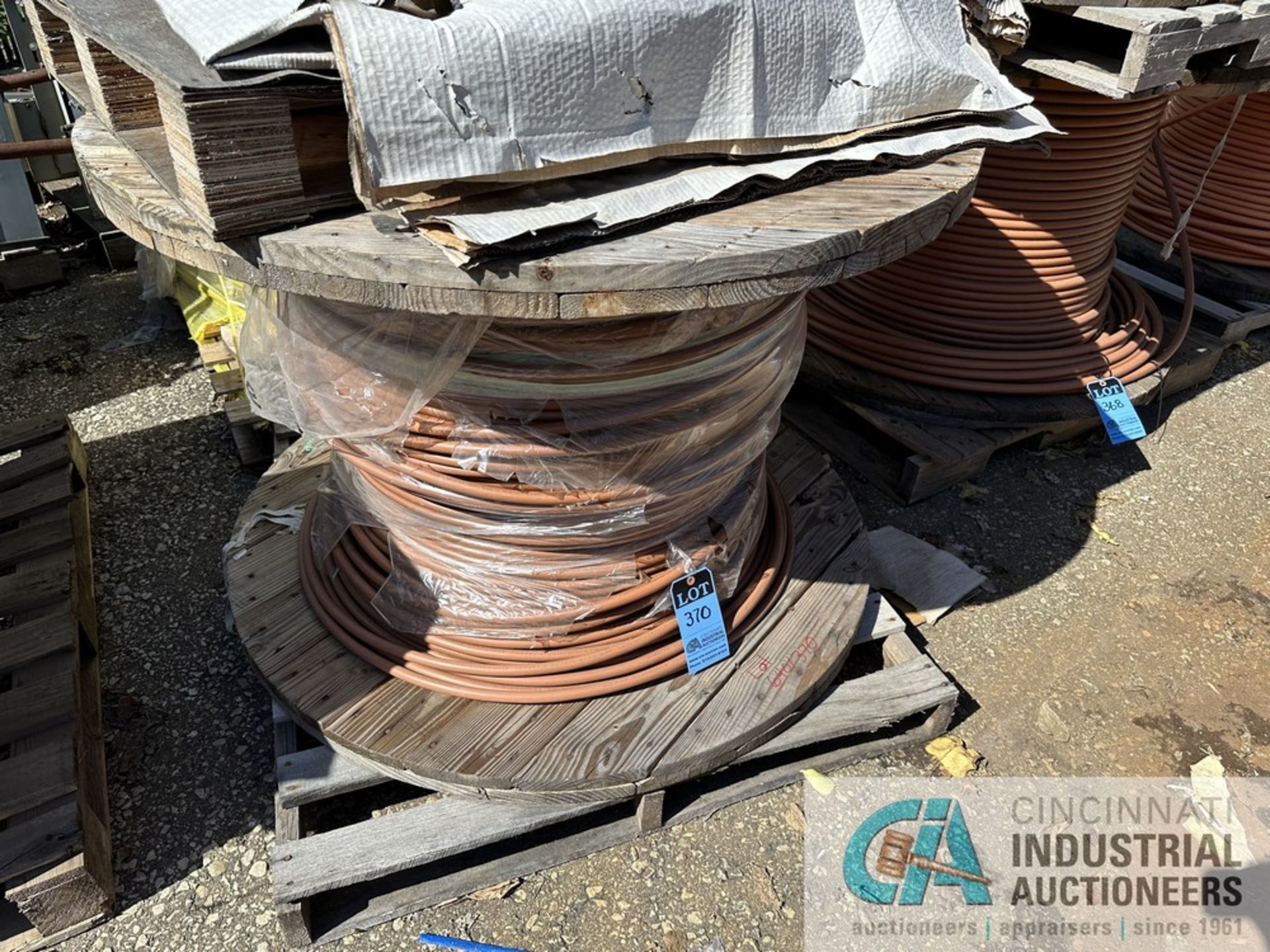 (1) SPOOL, APPROX. 1,500' ALUMINUM WIRE, BROWN, 250 KCMIL / MCM, Lengths are estimates only, no