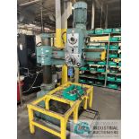 3' X 9" CASER RADIAL ARM DRILL; S/N N/A, 2-1/2" QUILL DIAMETER, 36-3,180 RPM, WITH POWER ARM
