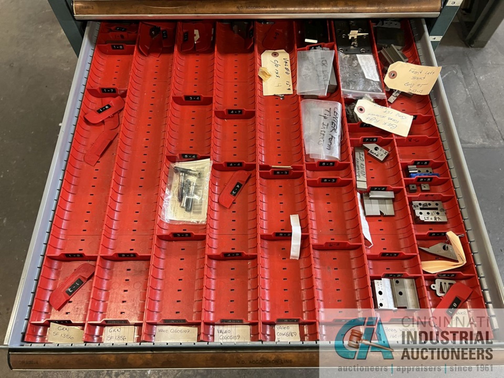 12-DRAWER VISTA ROLLER BEARING TOOL CABINET, (2) HUOT STORAGE CABINETS WITH ALL CONTENTS - Image 12 of 20