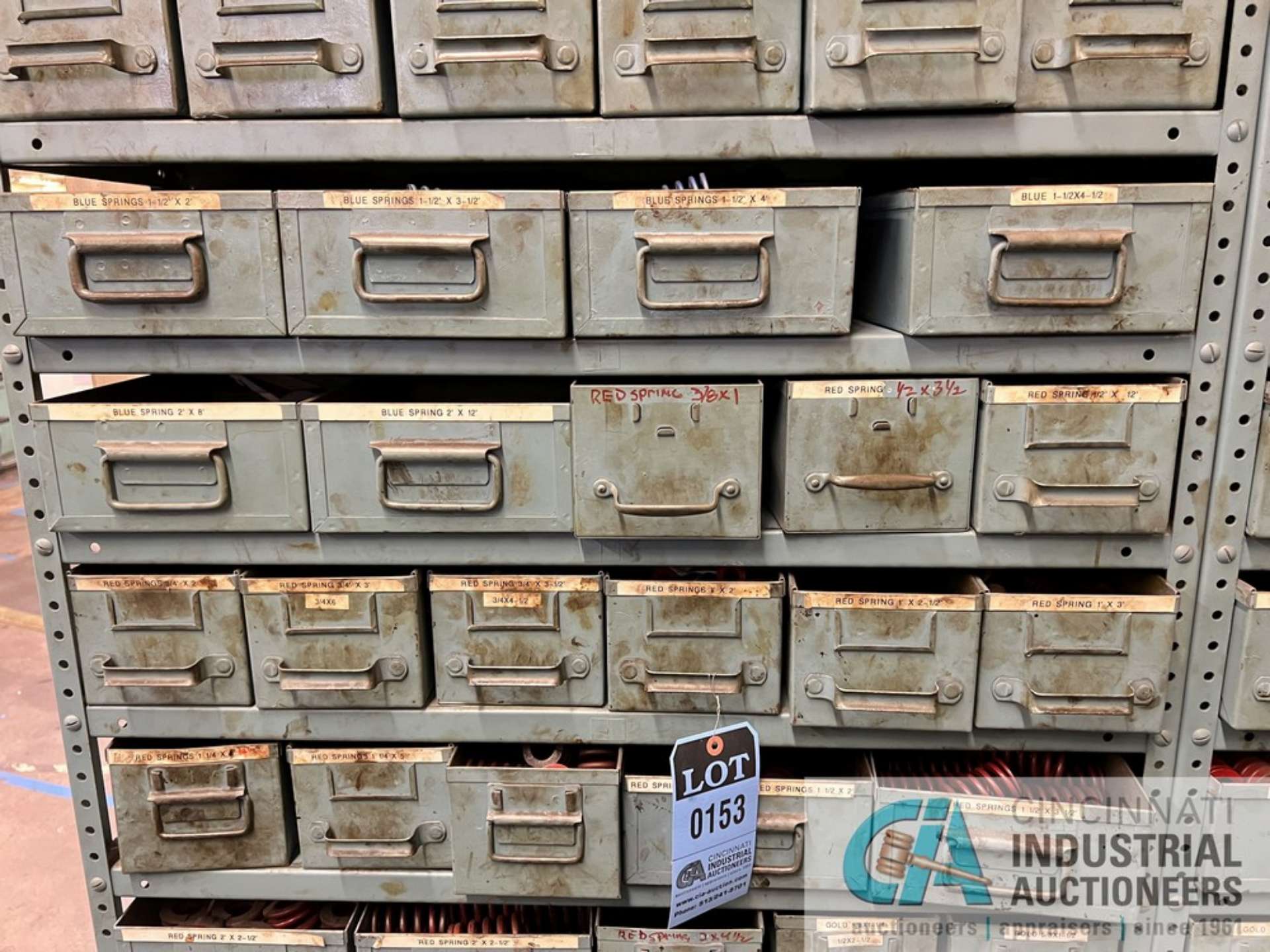TWO STORAGE SHELF UNITS WITH 180 DRAWERS AND CONTENTS, LARGE ASSORTMENT ...