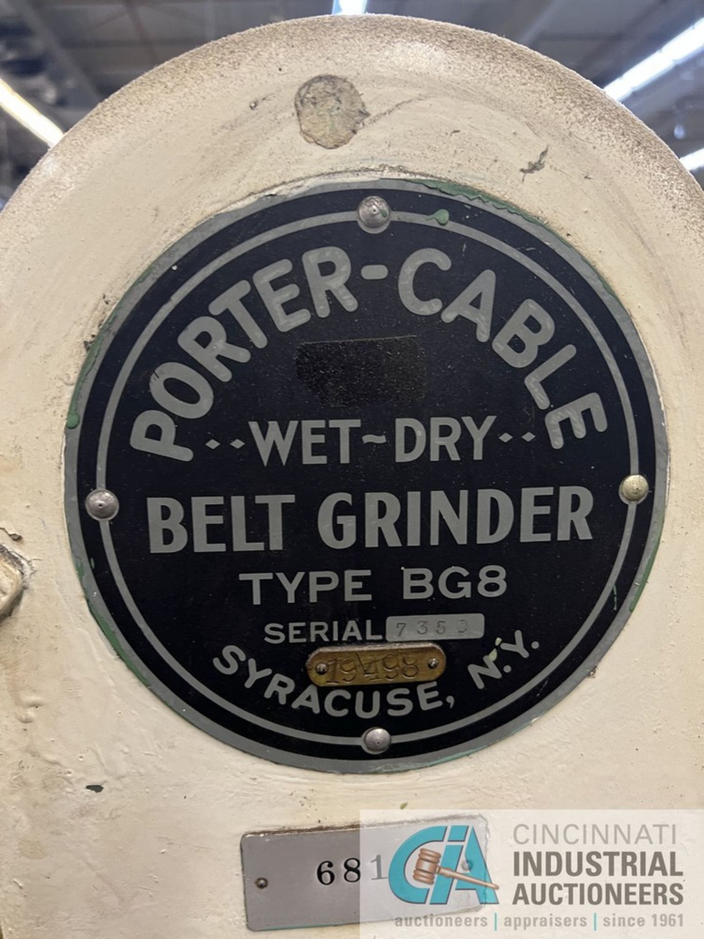 PORTER CABLE TYPE BG-8 WET / DRY BELT SANDER; S/N 7350, 8" BELT WIDTH, 5 HP - Image 4 of 4