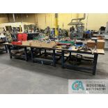 60" X 60" WOOD TOP TABLES WITH WIRE GRATE SHELF