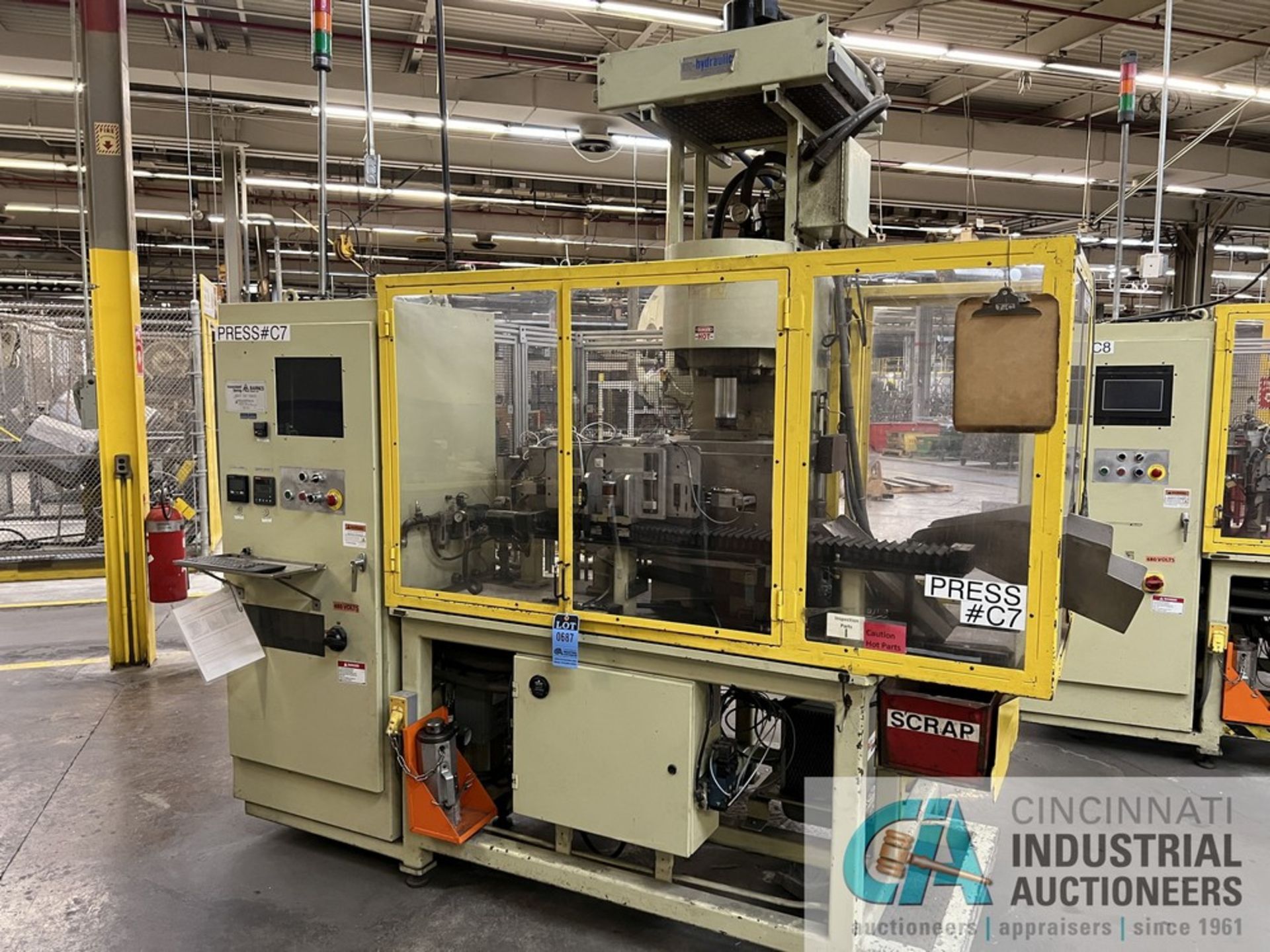 ABACUS AUTOMATION MODEL 2296 HEAT SET PRESS LINE; S/N 01430, CONSISTING OF AIR HYDRAULICS MODEL