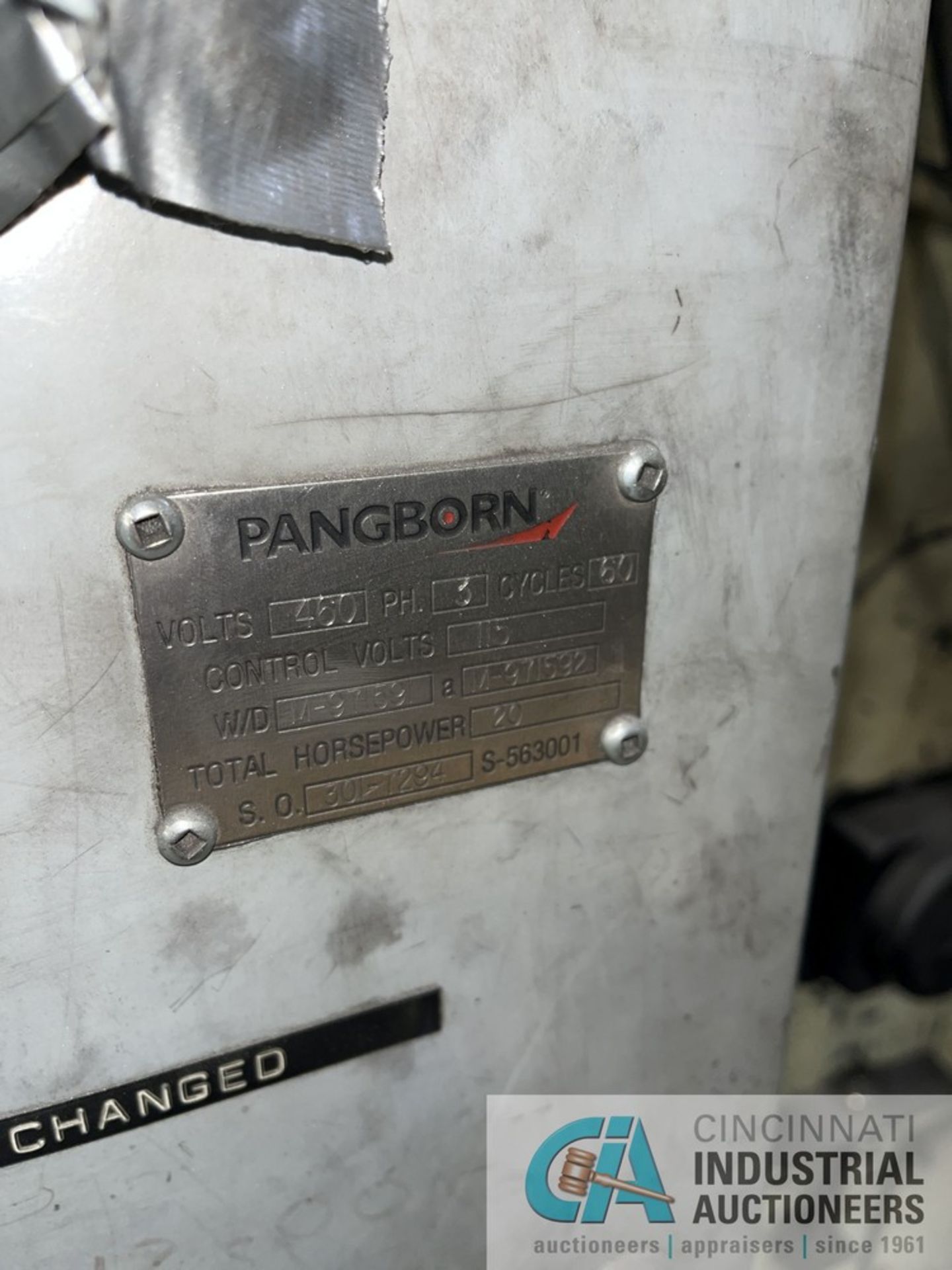 PANGBORN MODEL 6GN-1R36 BARREL TUMBLE BLAST MACHINE; S/N S-970921, LOAD HEIGHT 3', BARREL CAPACITY 6 - Image 11 of 15