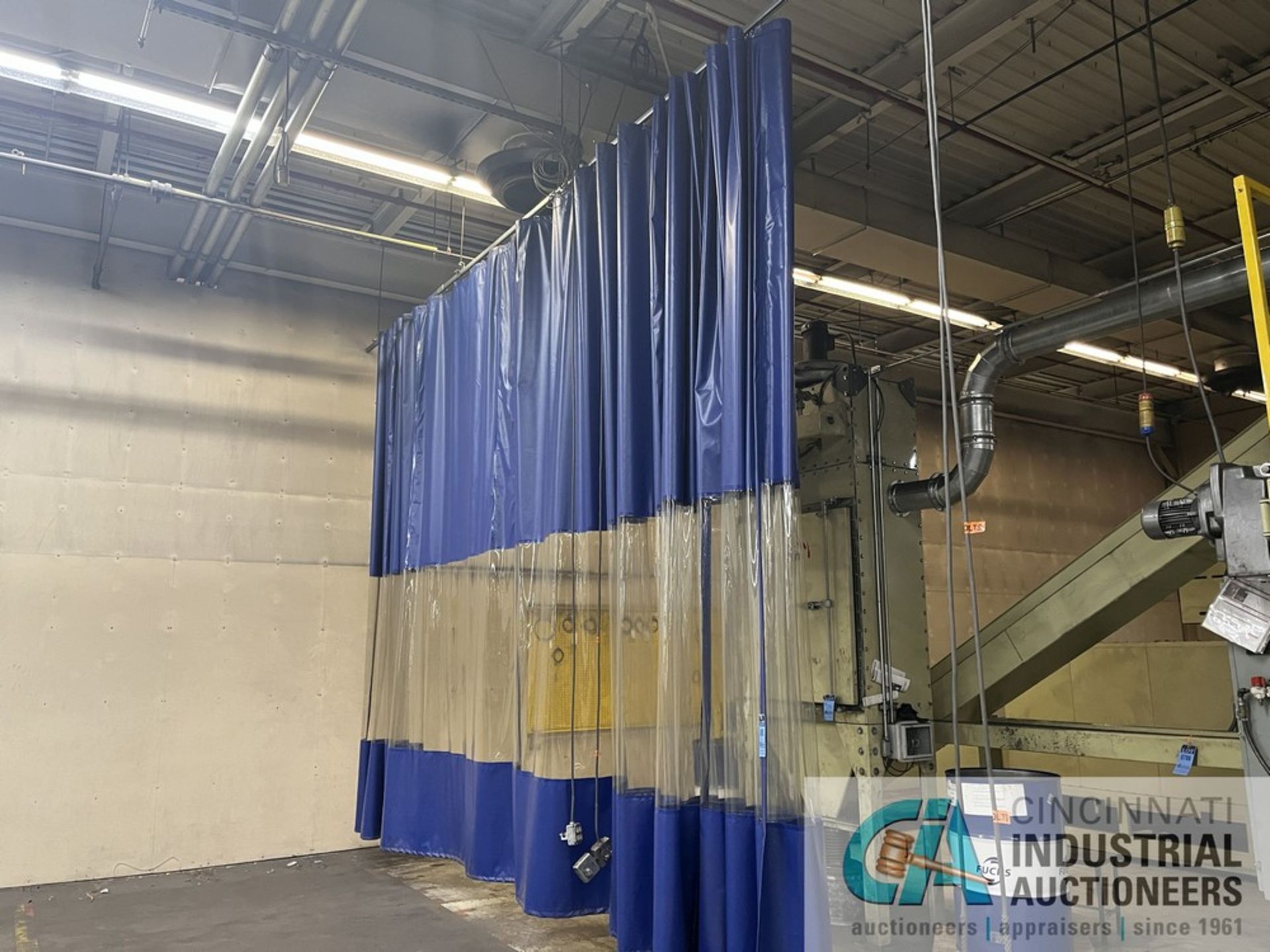 (LOT) APPROX. 50 LINEAL FOOT X 13' HEIGHT AMCRAFT HANGING CURTAIN, WITH RAIL - Image 2 of 4