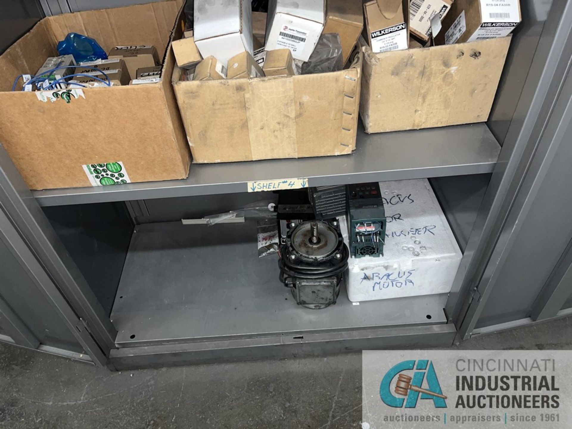 (3) TWO-DOOR SHOP CABINETS WITH CONTENTS; ACTECH DRIVE, ALLEN BRADLEY SLC500 PROGRAMMABLE - Image 12 of 12