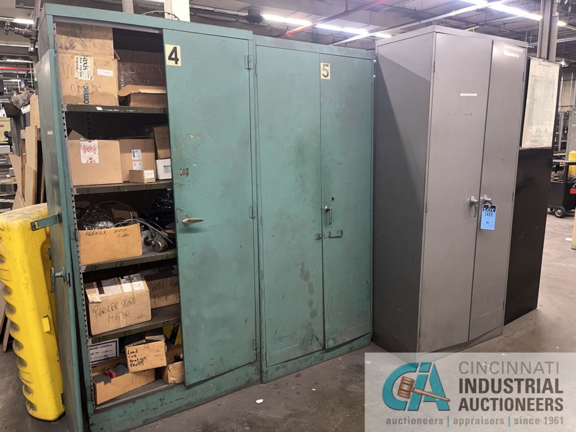 (3) TWO-DOOR SHOP CABINETS WITH CONTENTS; ACTECH DRIVE, ALLEN BRADLEY SLC500 PROGRAMMABLE - Image 2 of 12