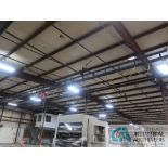 1,000 LB. CAPACITY X 78' LONG (APPROX.) GORBEL CEILING HANGING MONORAIL CRANE WITH (2) 1/2 TOP CAP