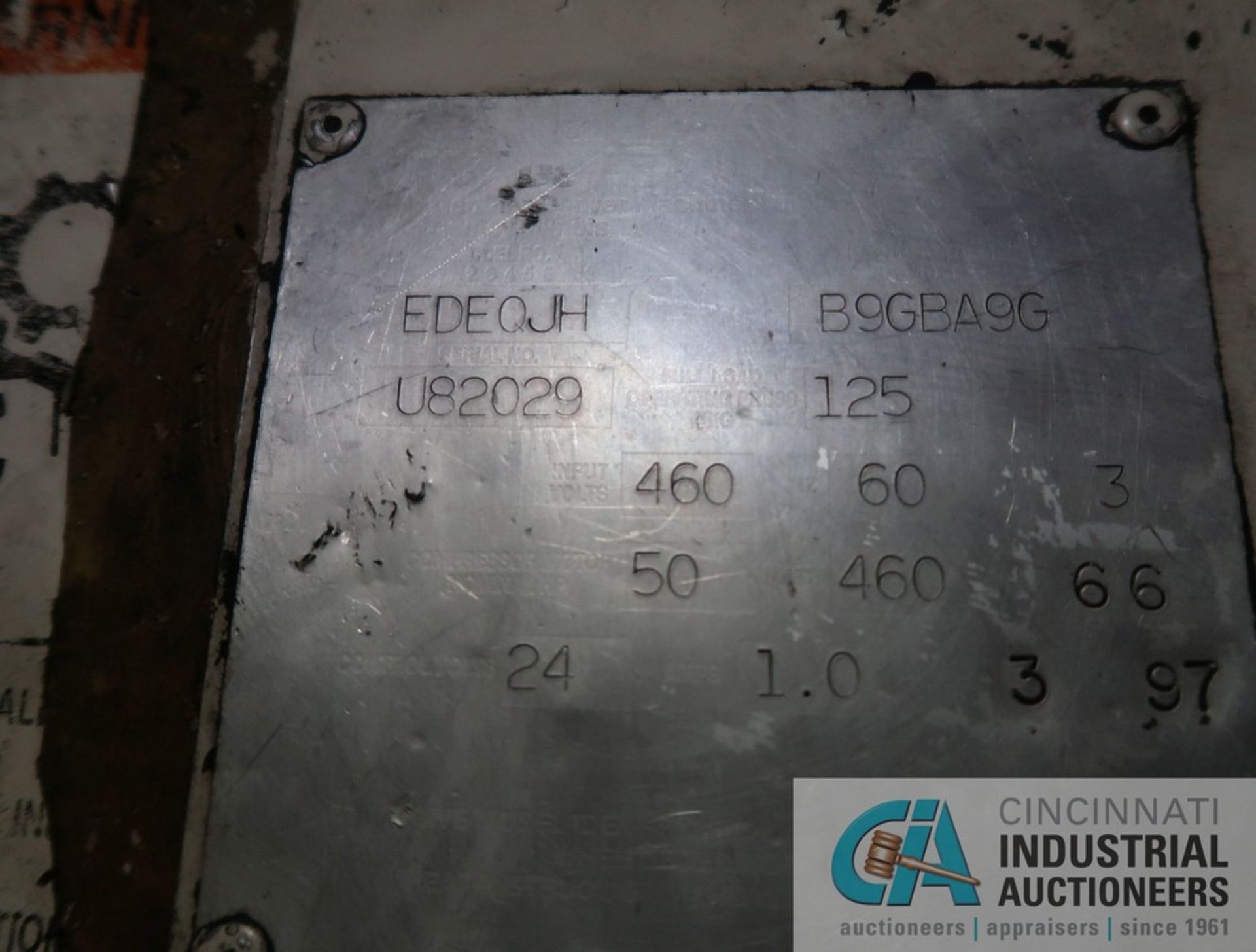 50 HP GARDNER DENVER MODEL EDEQJH BASE MOUNTED AIR COMPRESSOR; S/N U82029 (NEW 3-1997), 38,989 HOURS - Image 12 of 12