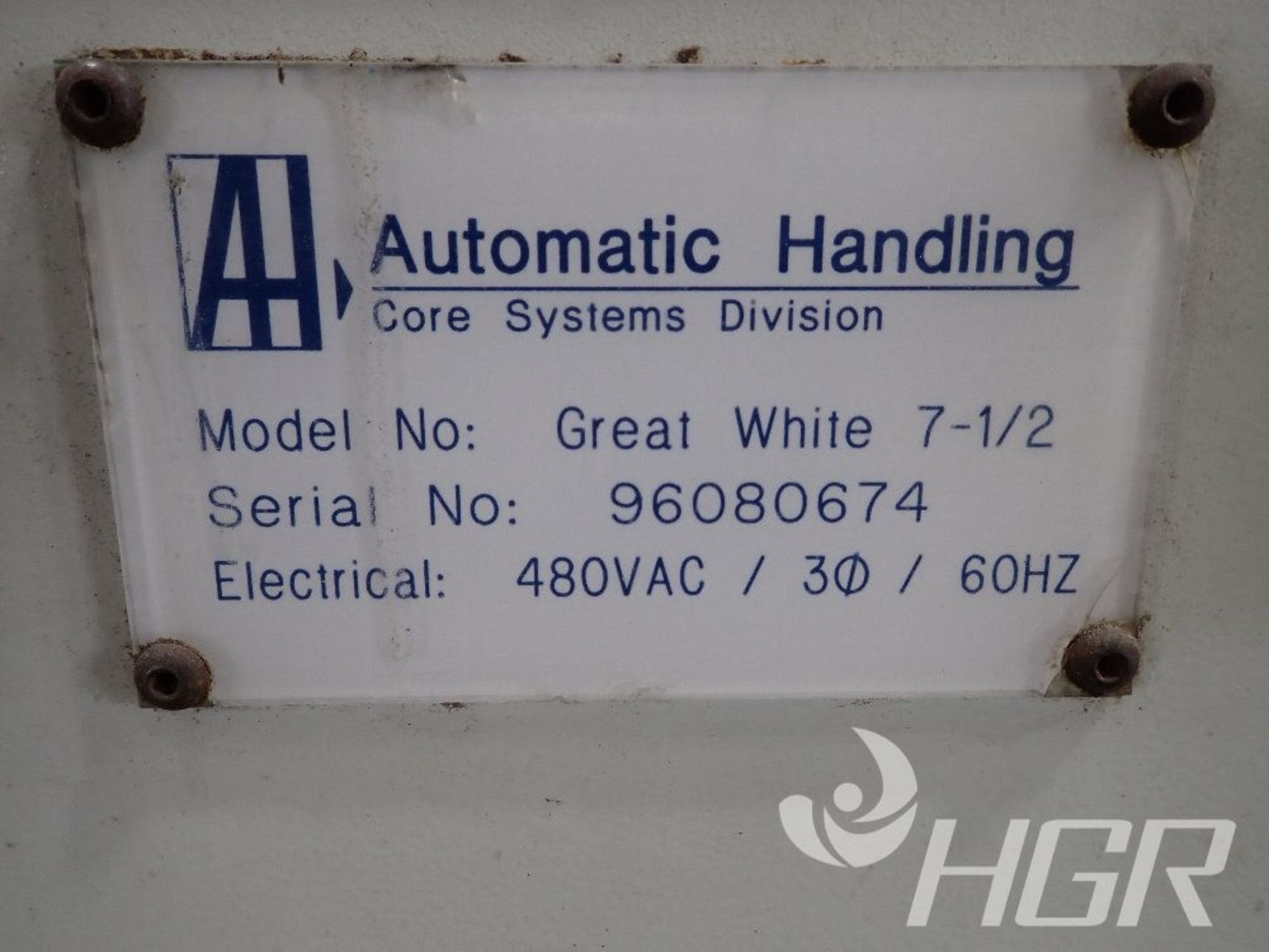 AUTOMATIC HANDLING CORE CUTTER, Model GREAT WHITE 7-1/2, Date: n/a; s/n 96080674, Approx. - Image 3 of 27