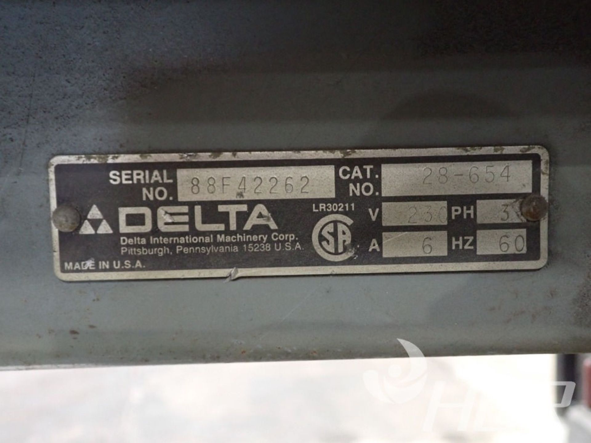 DELTA VERTICAL BAND SAW , Model 28-654, Date: n/a; s/n 88FA2262, Approx. Capacity: 20X8, Power: 3/ - Image 6 of 8