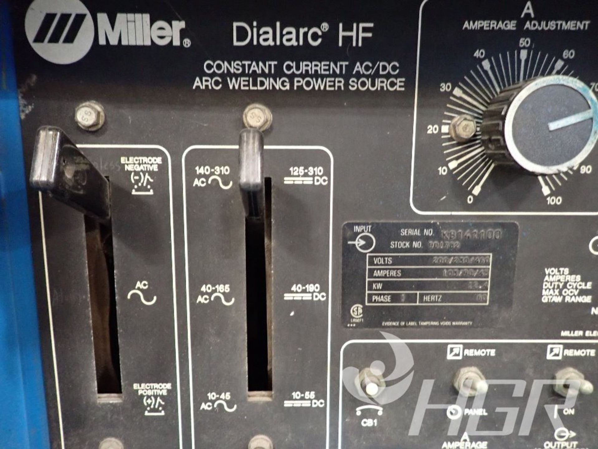 MILLER WELDER, Model DIALARC HF, Date: n/a; s/n KB141100, Approx. Capacity: 12.4KW, Power: 3/60/ - Image 5 of 12