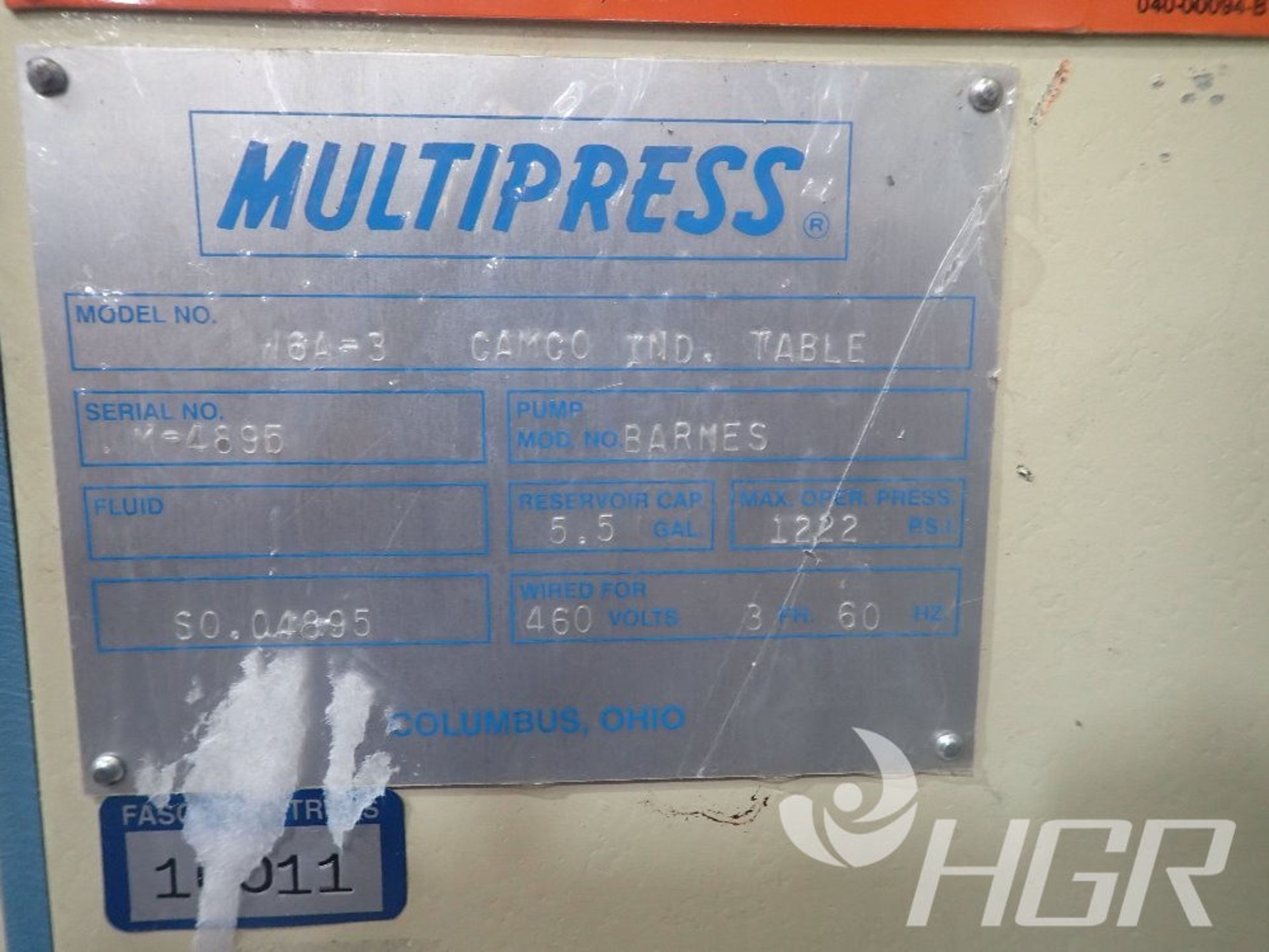 MULTIPRESS PRESS, Model W6A-3, Date: n/a; s/n M-4895, Approx. Capacity: n/a, Power: 3/60/460, - Image 5 of 20