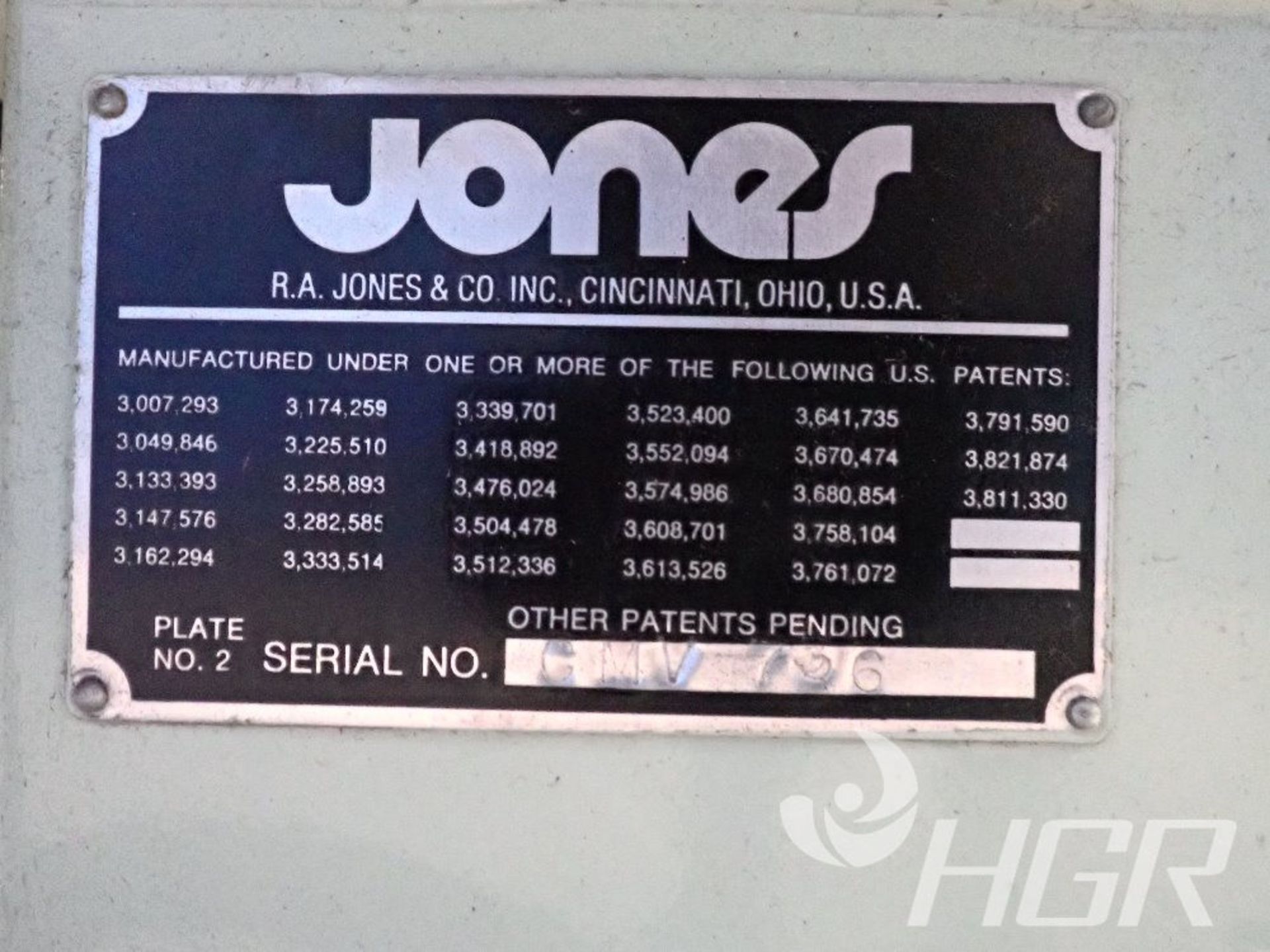 JONES CARTONER, Model n/a, Date: n/a; s/n CMV 796, Approx. Capacity: n/a, Power: n/a, Details: none, - Image 3 of 25