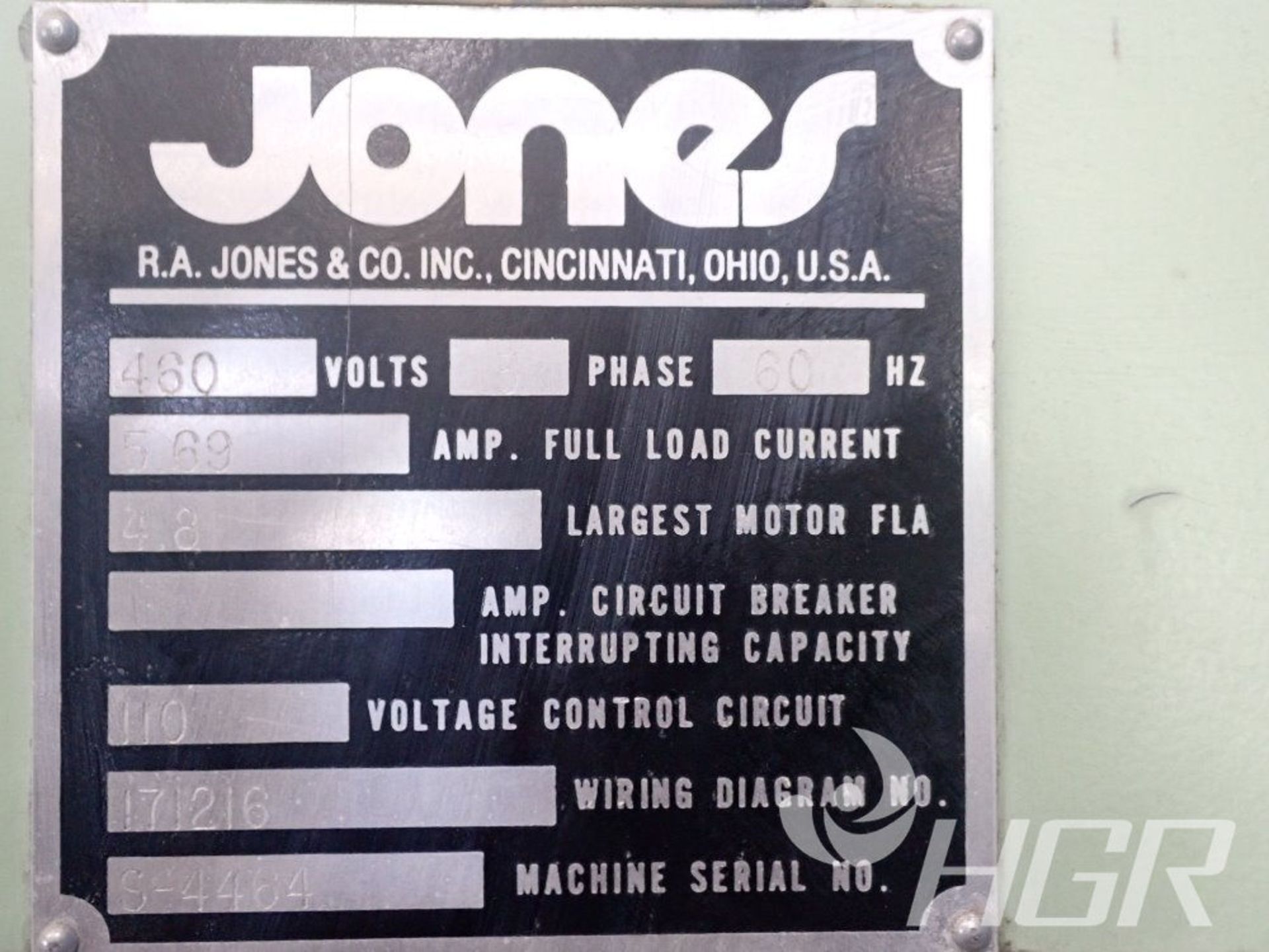 JONES CARTONER, Model n/a, Date: n/a; s/n S-4464, Approx. Capacity: n/a, Power: 3/60/460, Details: - Image 3 of 25