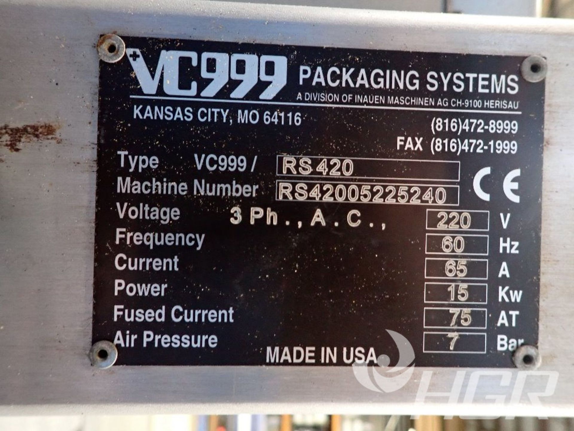 VC999 PACKAGING ROLL FED THERMOFORMER, Model RS420, Date: n/a; s/n RS2005225240, Approx. Capacity: - Image 3 of 14