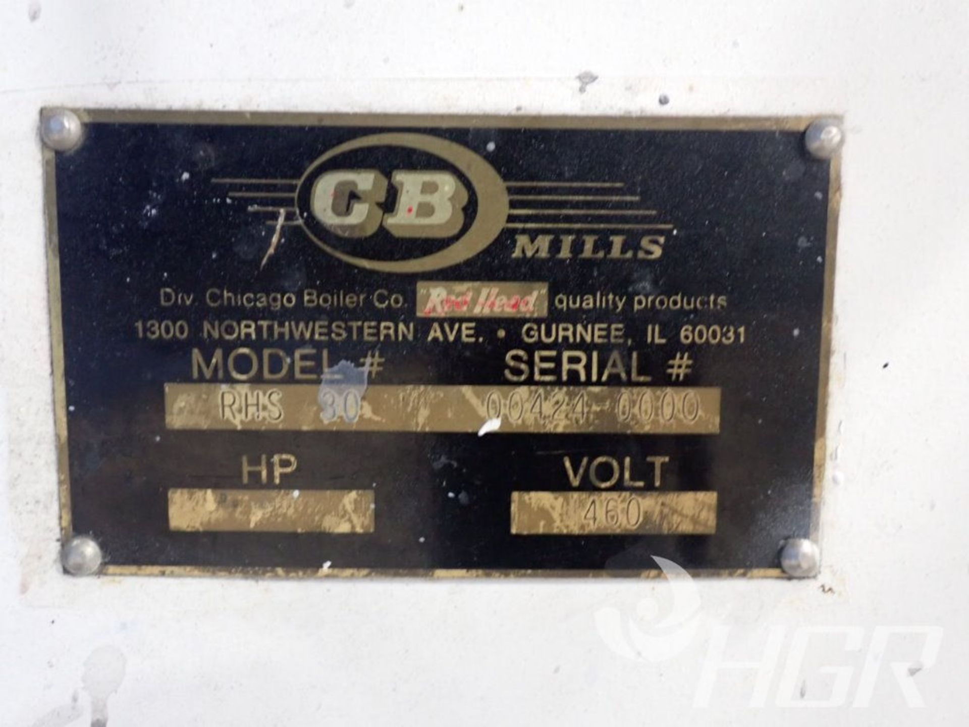 CB MILLS INDUSTRIAL REACTOR, Model RHS-30, Date: n/a; s/n 00424-0000, Approx. Capacity: n/a, - Image 3 of 25