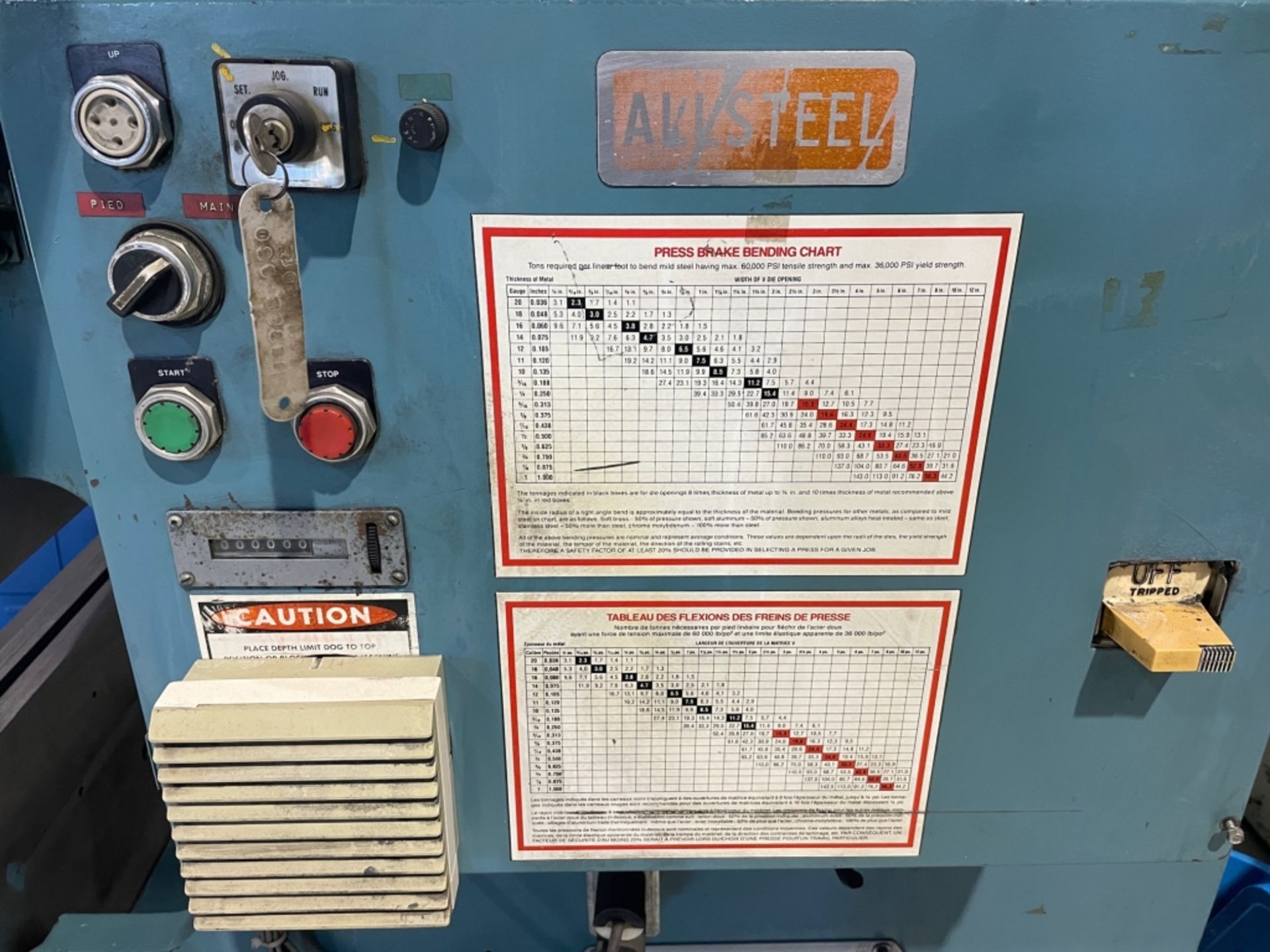 ALLSTEEL 70 TON X 10' CNC PRESS BRAKE MOD: 70-10, SN: 412, MAGNETIC GAUGE, 550V 3PH ** LOCATED IN - Image 9 of 10