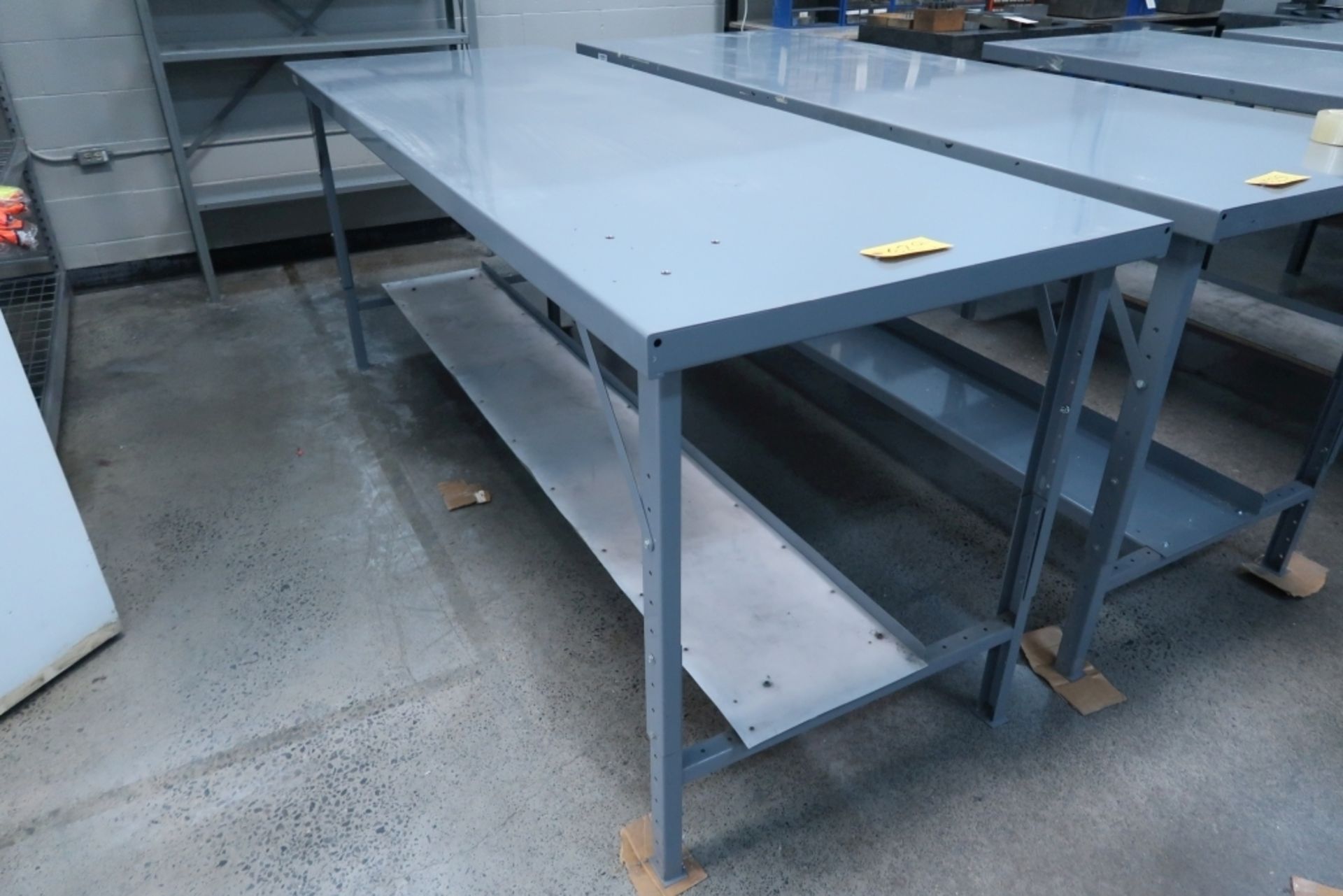 34''X96'' STEEL WORK TABLE WITH ADJUSTABLE HEIGHT