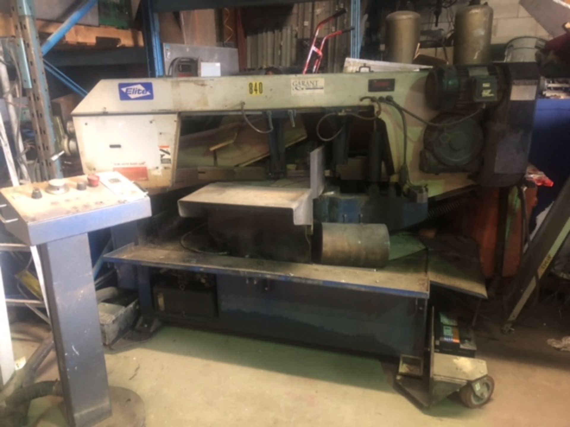 (2005) ELITE SEMI-AUTO HORIZONTAL DOUBLE MITERING BAND SAW MOD:UE 331DSA, SN: 050267 * LOCATED AT