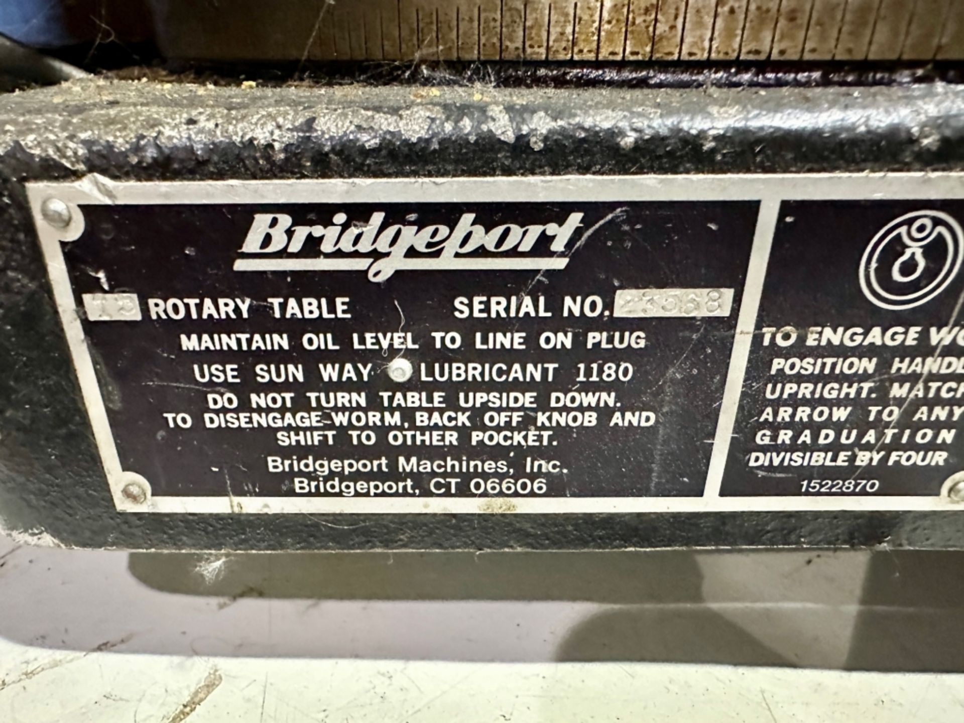 BRIDGEPORT 15'' ROTARY TABLE * LOCATED IN MONTREAL QC * - Image 2 of 2