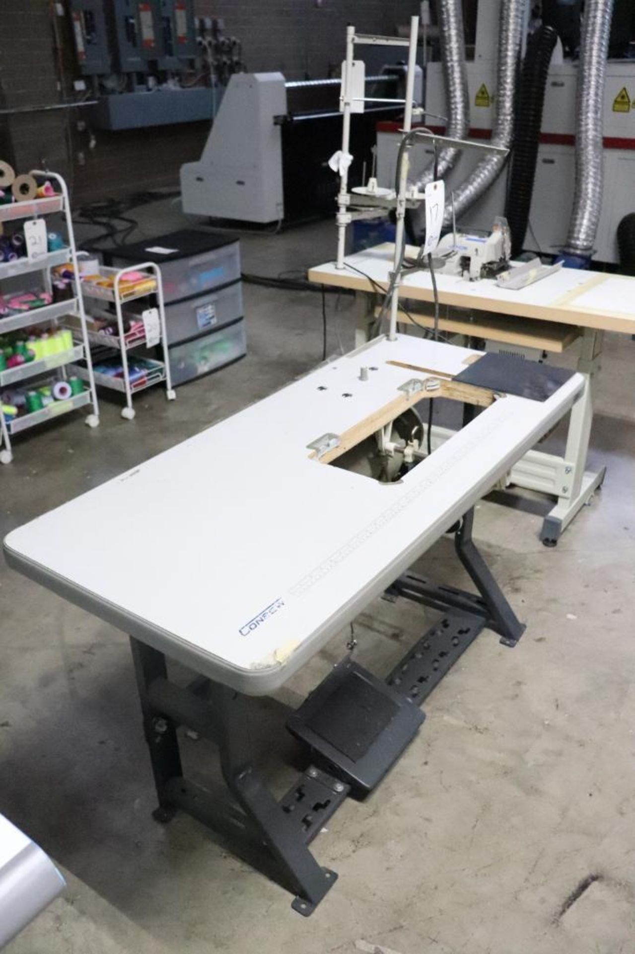 Sewing machine stand w/ motor