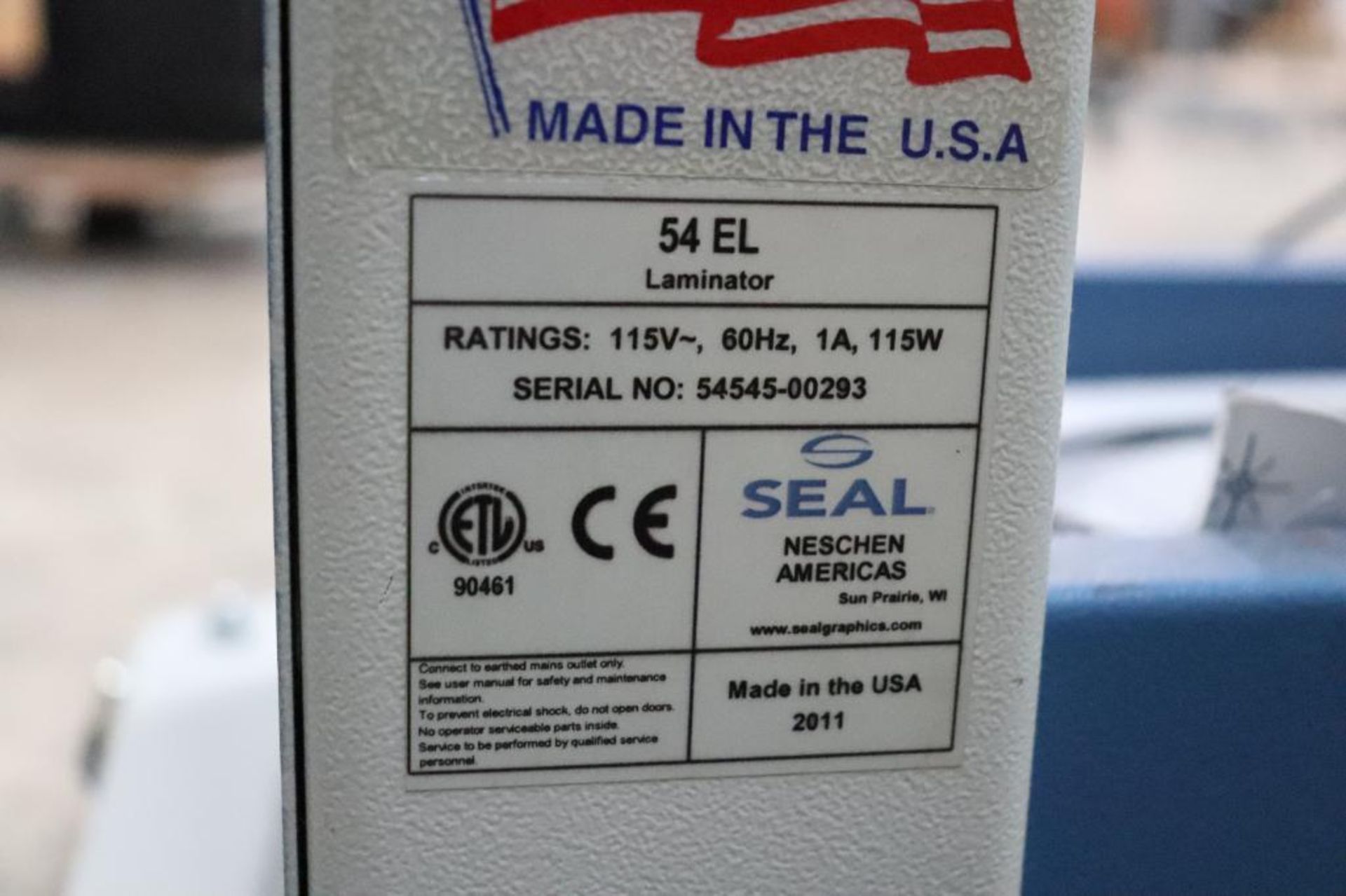 Seal 54 EL 54" cold roll laminator - Image 7 of 7