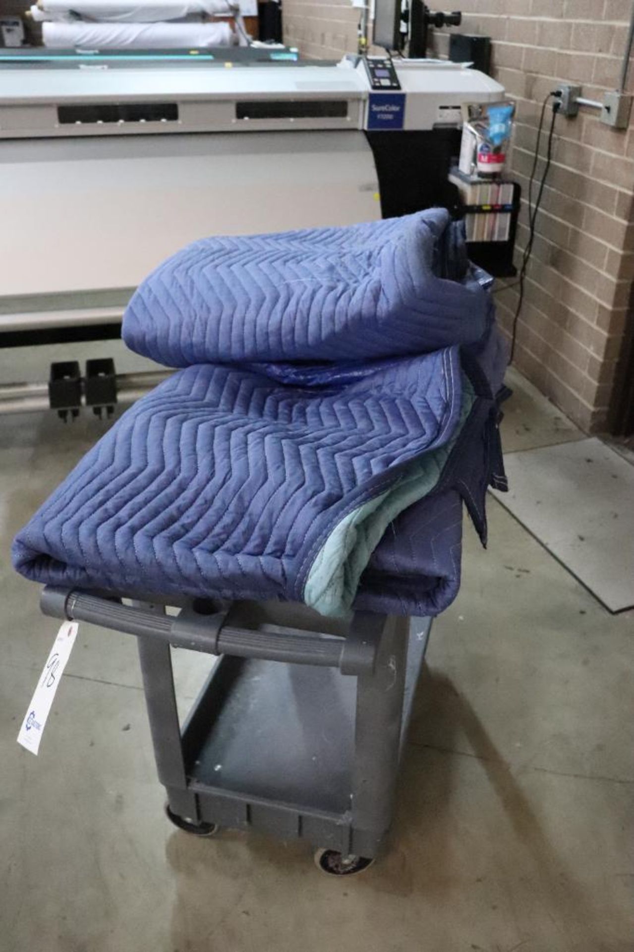 Rubbermaid cart w/ moving blankets