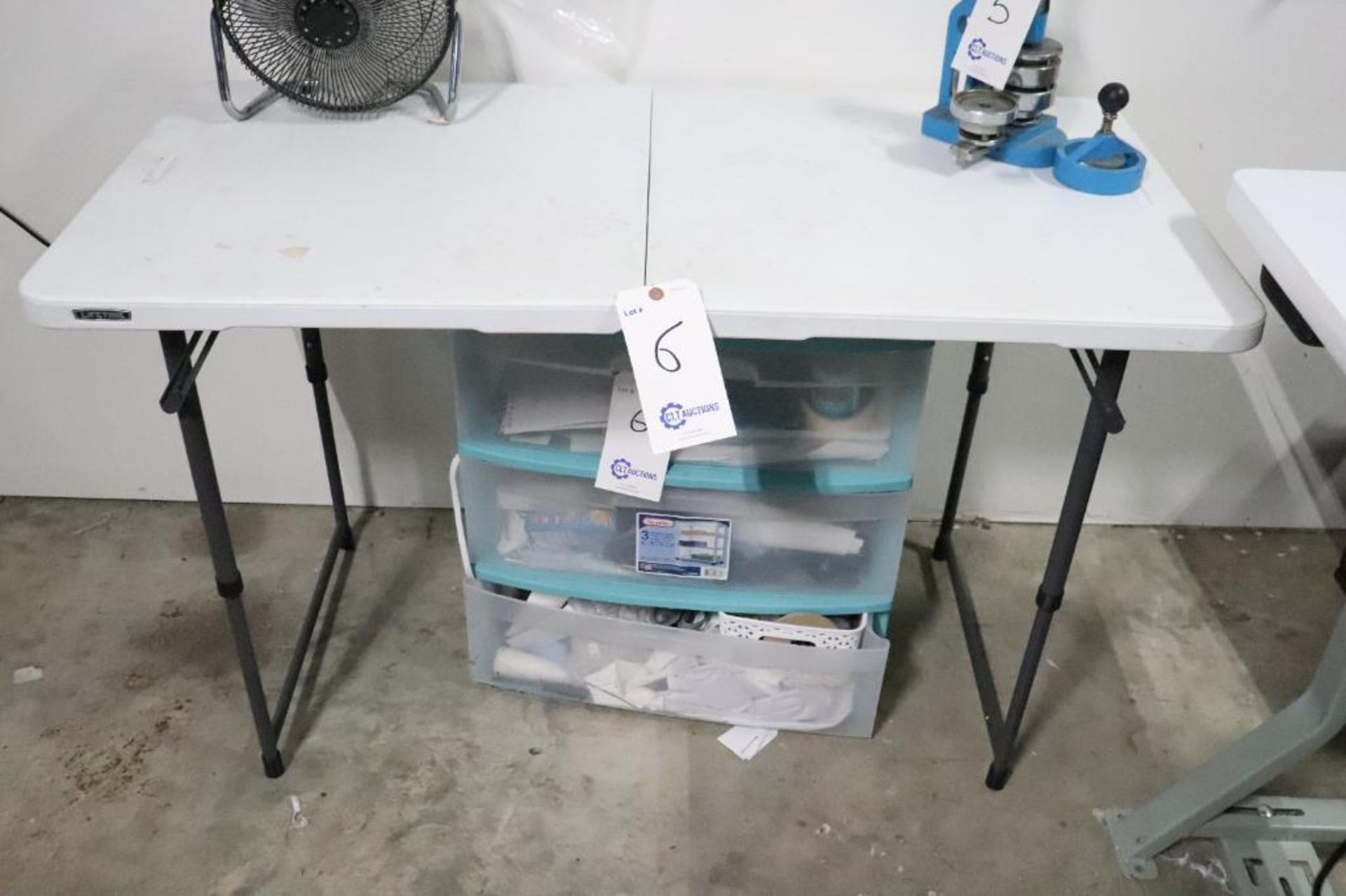 Folding table w/ plastic dresser