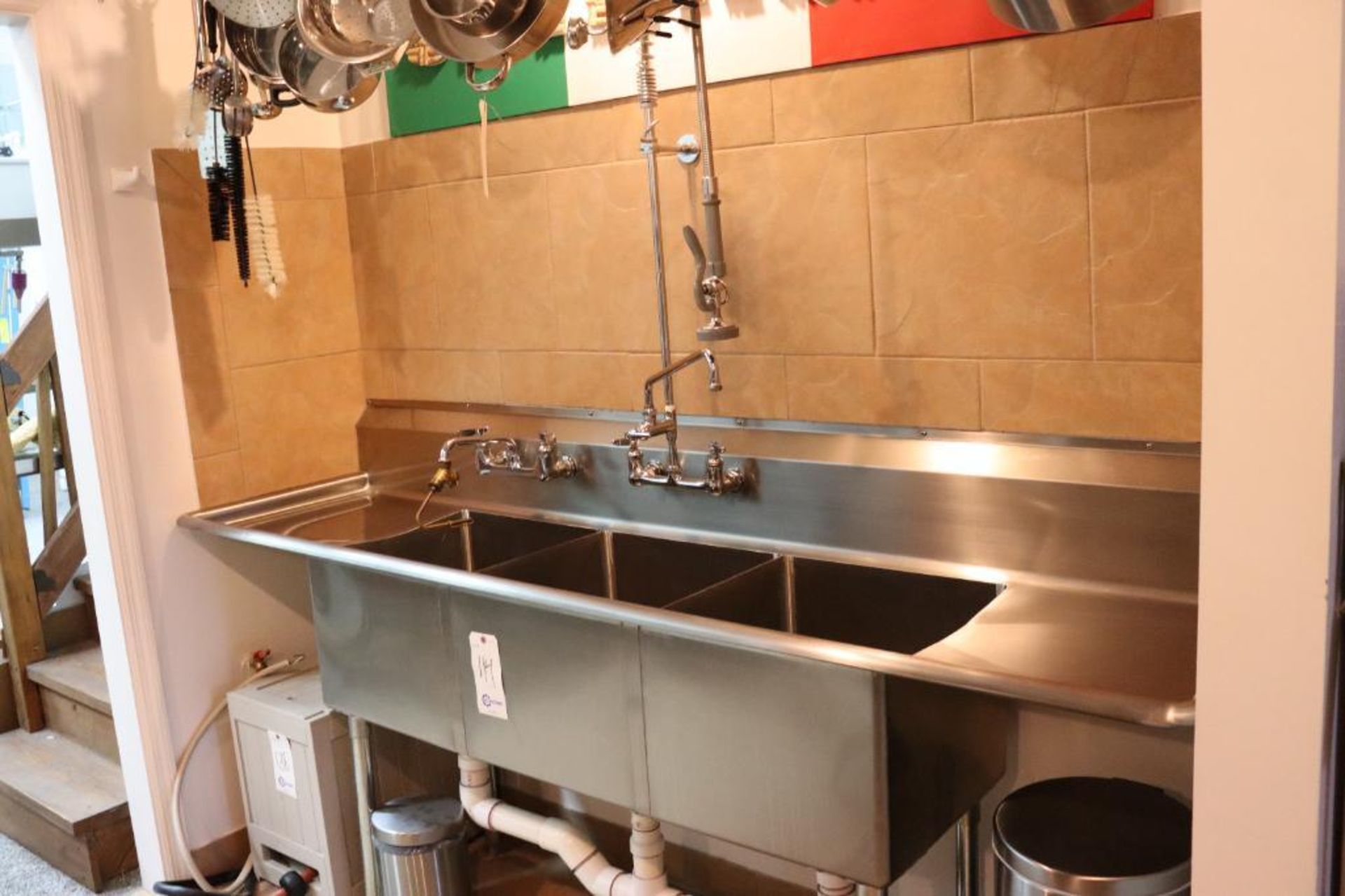 3 compartment commercial sink - Image 2 of 10