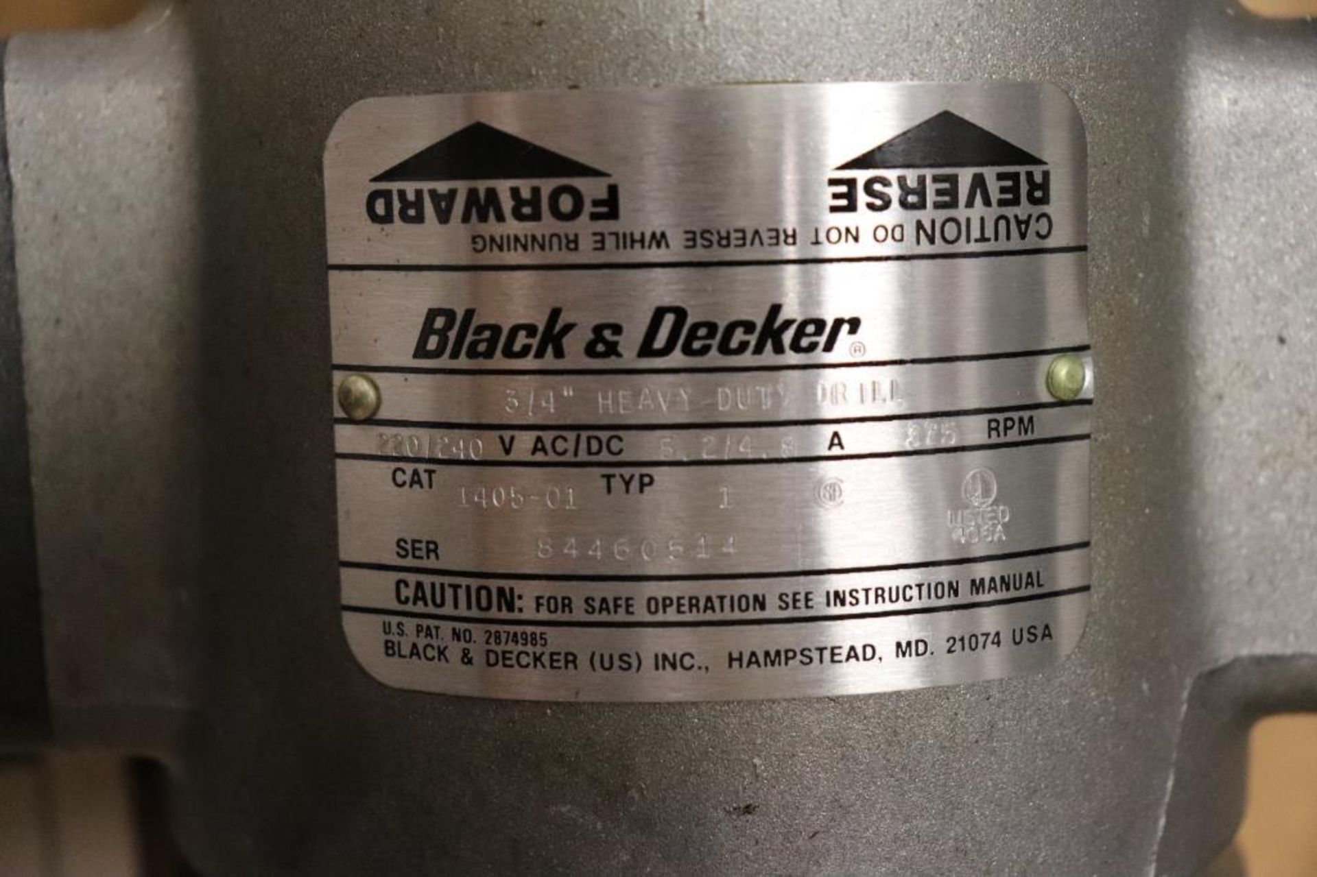 Black & Decker 1405-01 3/4" heavy duty drill - Image 4 of 8