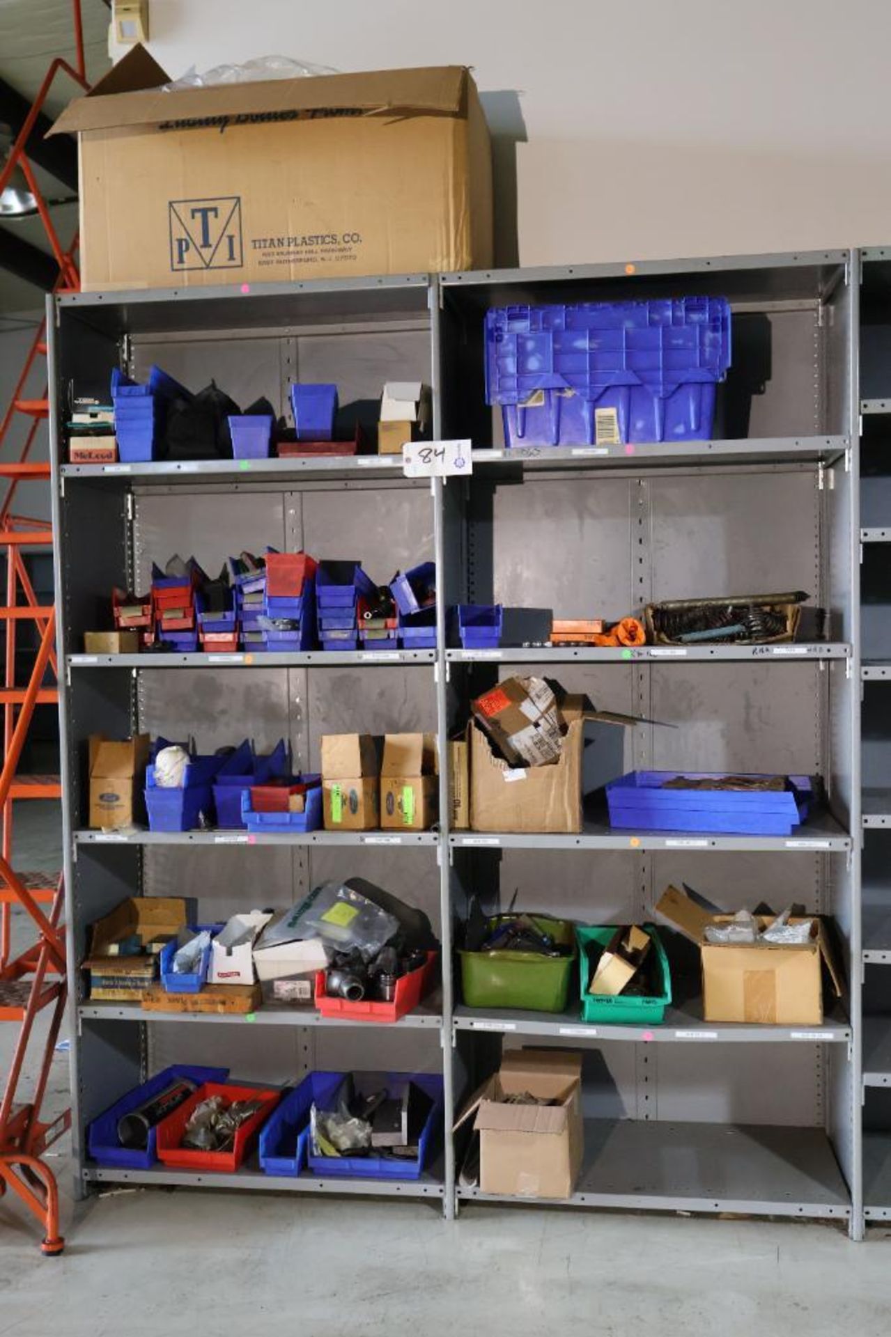 Penco shelving w/ hardware bins, 2 sections