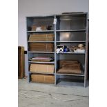 Penco steel shelving, 2 sections w/ contents