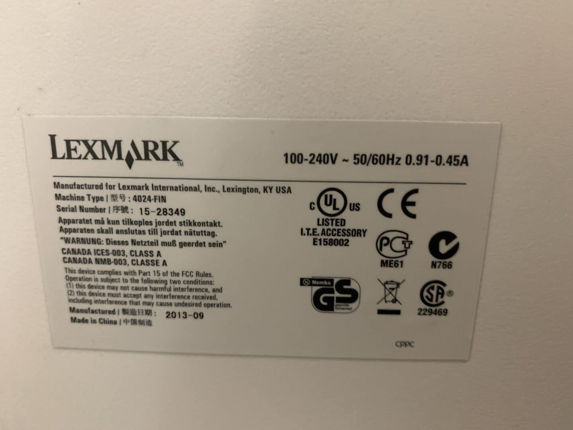 Lexmark Multifunction Printer w/ Finisher X864de - Image 15 of 15