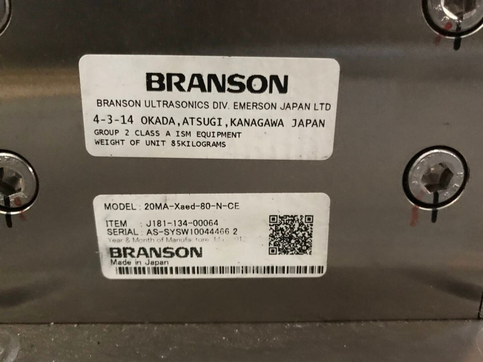 Branson Ultrasonic Welder 20MA-Xaed-80-N-CE - Image 8 of 9